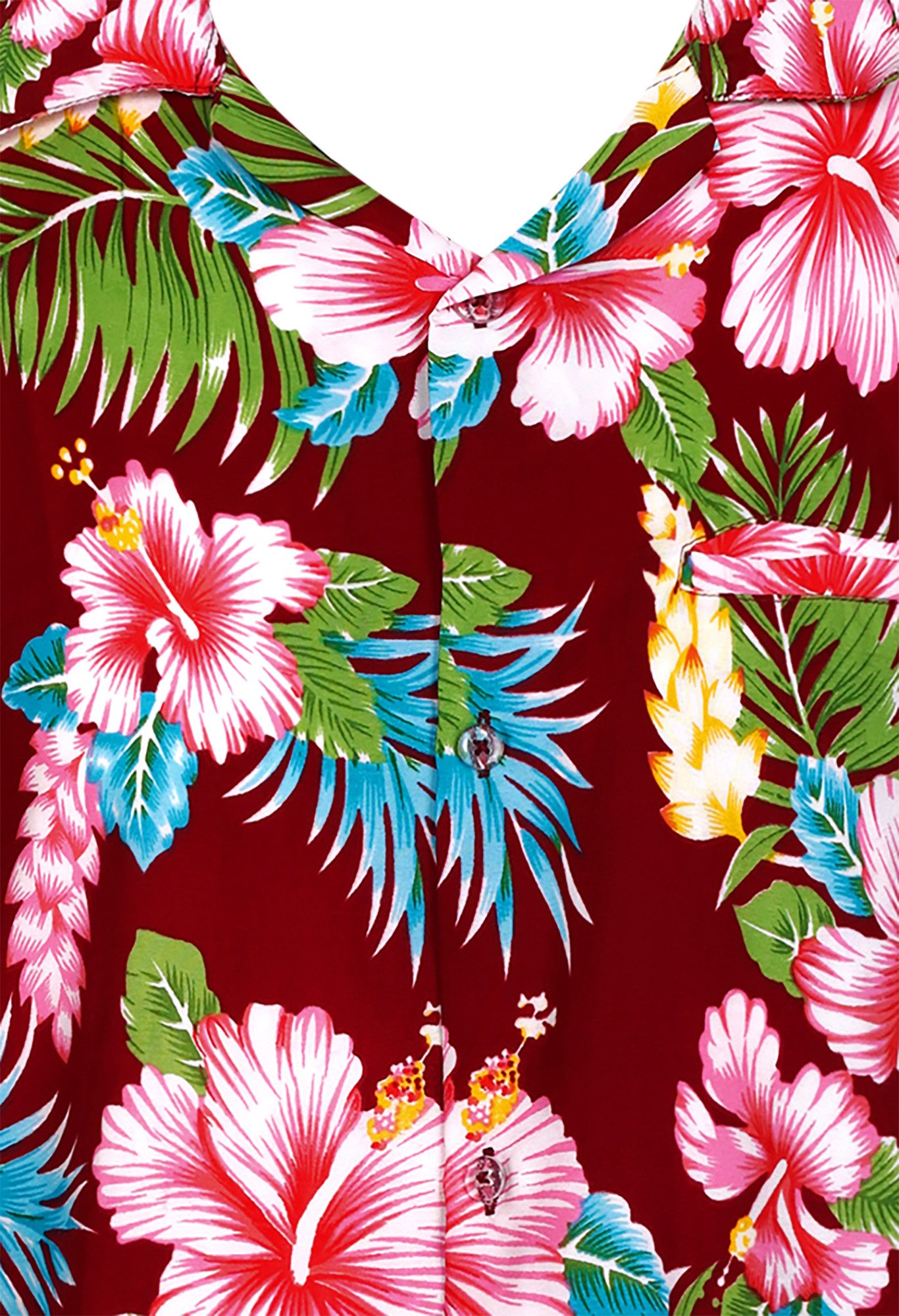 King Kameha Hawaiihemd Hibiscus NEW Funky Hawaii-Hemd Kurzarm Front-Tasche Stylish Unisex