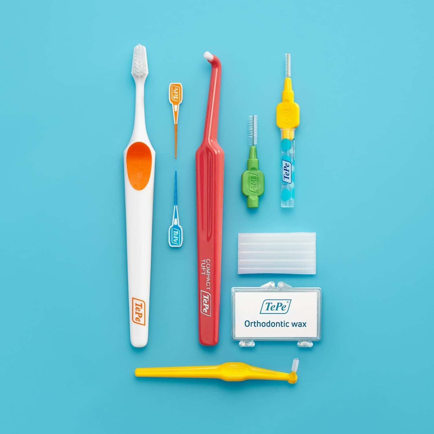 TePe Interdentalbürsten 1x TePe Zahnspangen-Pflegeset Orthodontic Kit, Optimale Pflege der Zahnzwischenräume