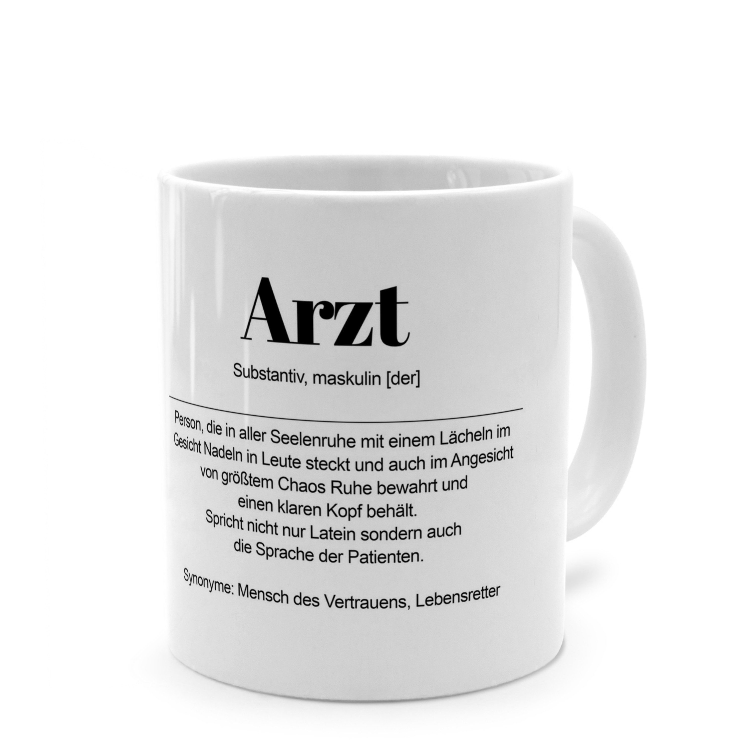 PhotoFancy Tasse mit Definition 'Arzt' - Tasse mit Spruch, Tasse Standard - Weiß