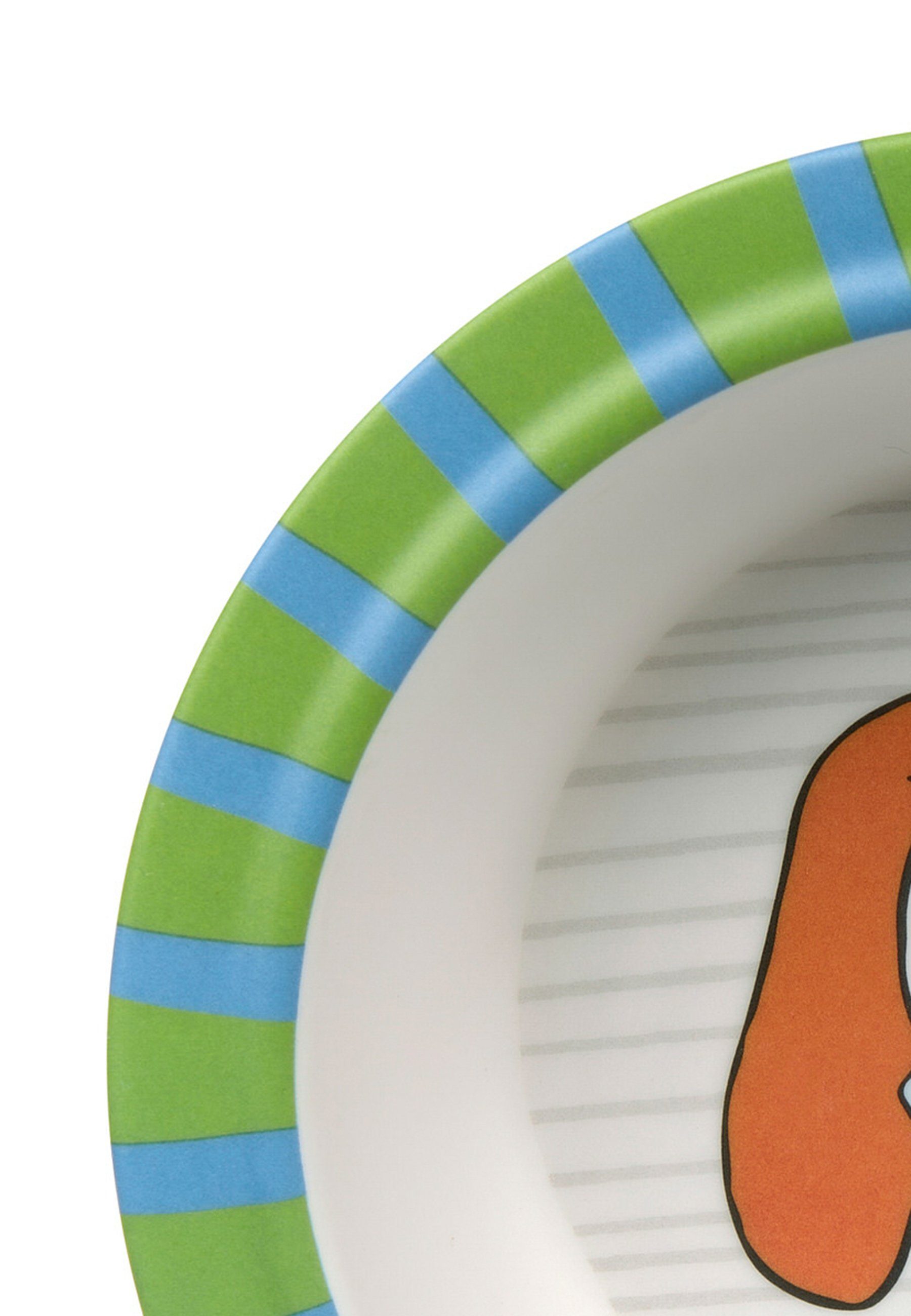 Sigikid Kindergeschirr-Set Kindergeschirr Schüssel Hase RingelDingel rPET (5-tlg), 100% rPET, Silikonring im Boden