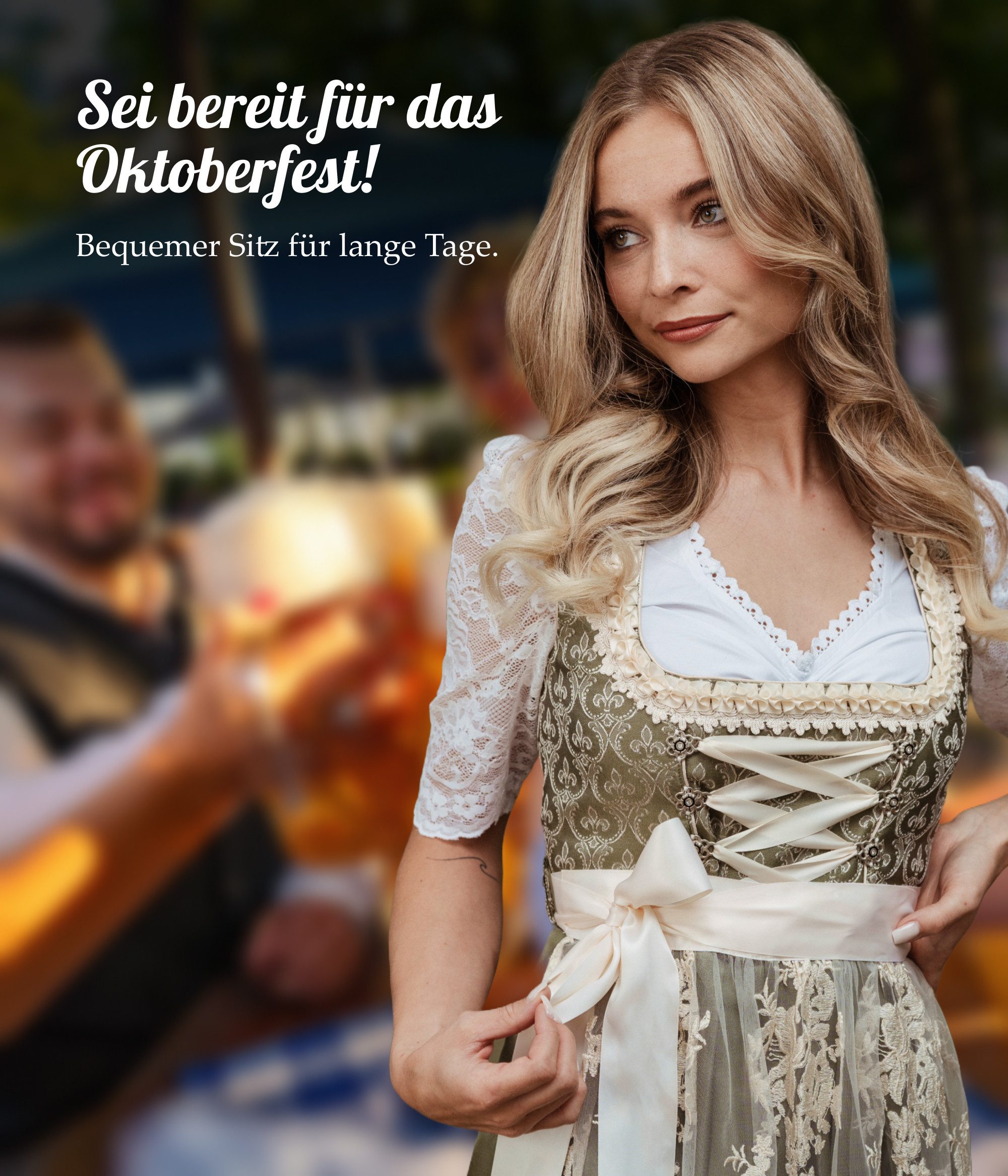 HOFGLANZ Dirndl Traditionelles Dirndl Damen Grün günstig online kaufen
