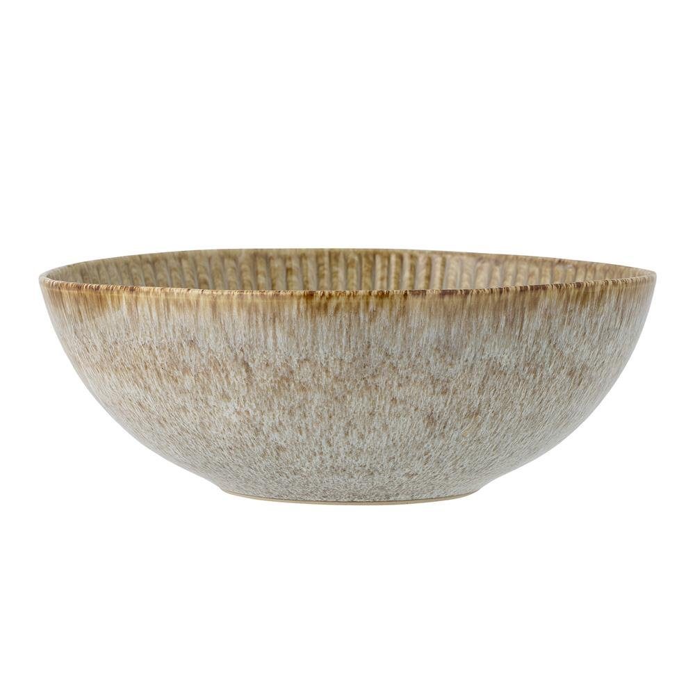 Bloomingville Salatschüssel Fleur, Steingut, Natur Servierschale dänisches Design