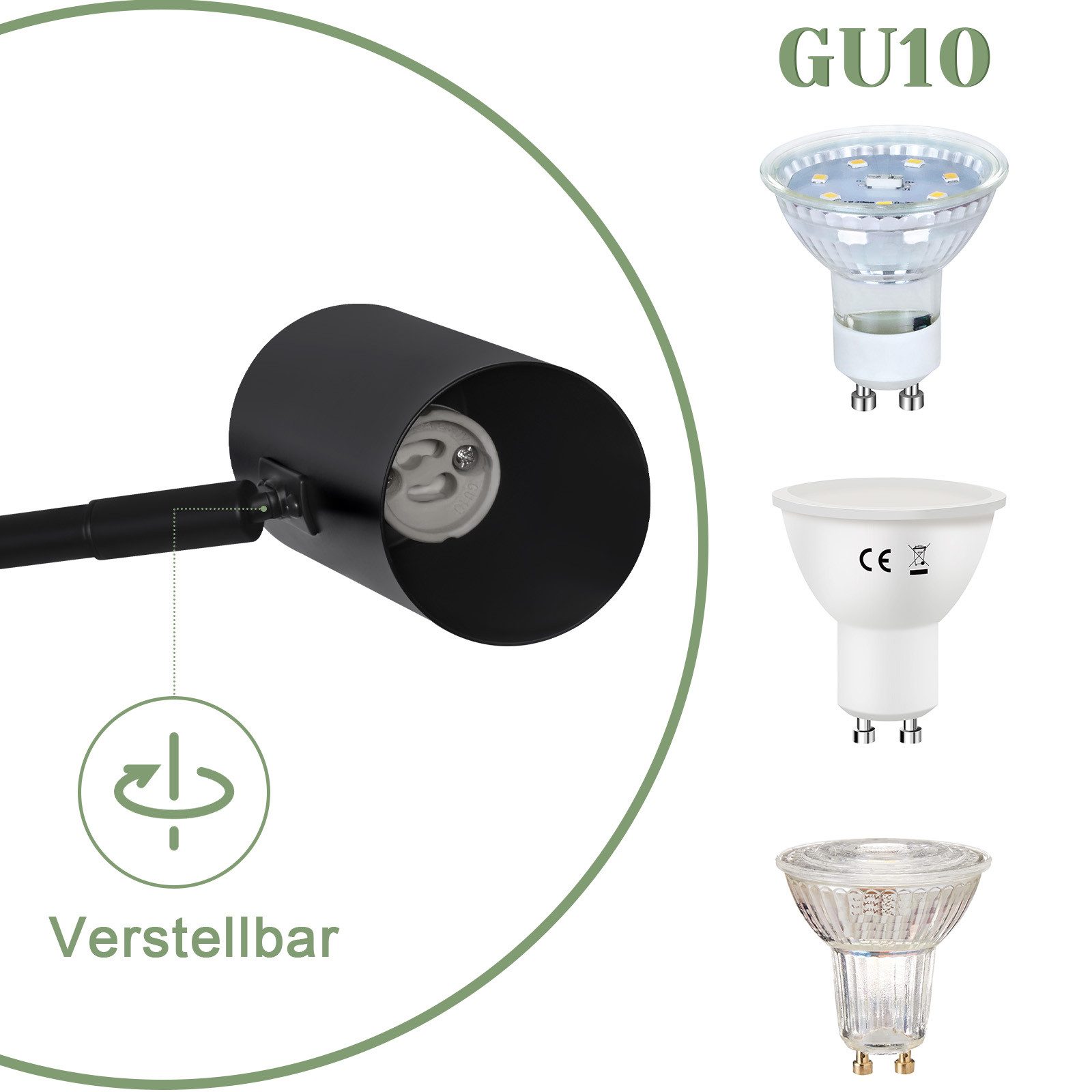 Nettlife Wandleuchte Innen Wandlampe Schwarz Vintage Schwenkbar Metall, Ohn günstig online kaufen
