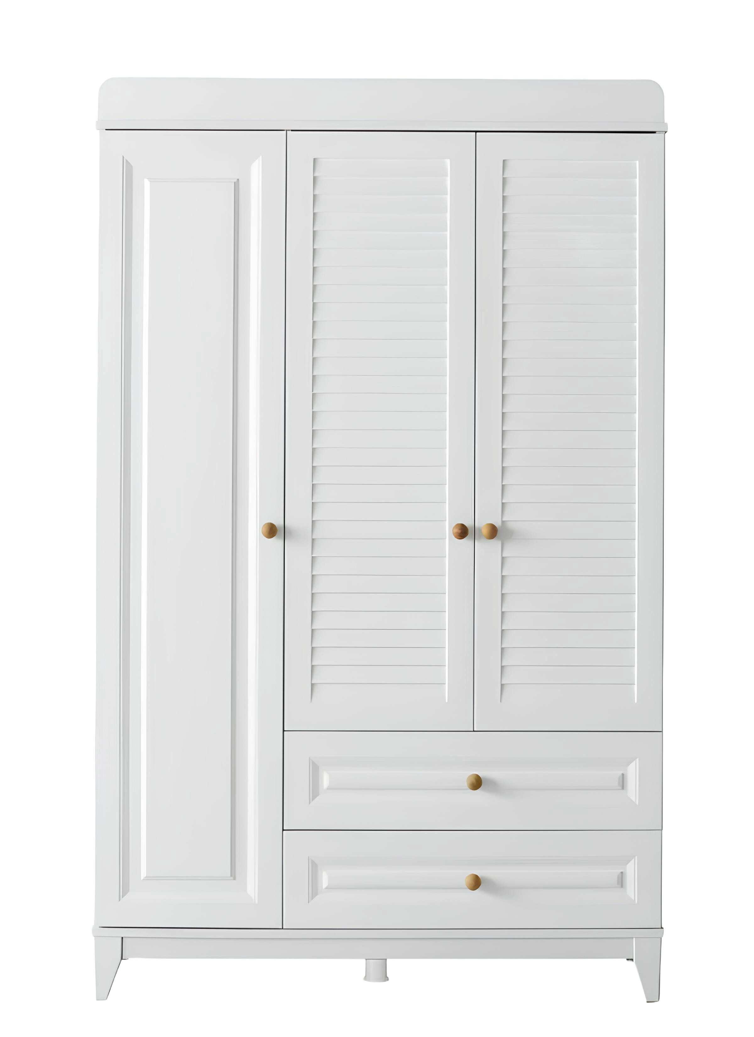 JVmoebel Kleiderschrank Weißer Hochglanz-Kleiderschrank für Kinderzimmer mit Stauraum (1-St., Kleiderschrank) Made in Europa