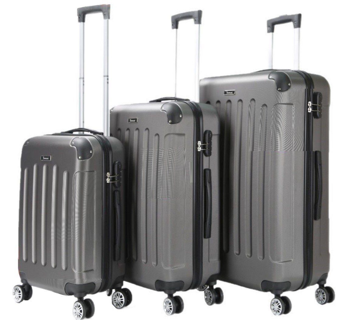 KESSMANN Kofferset Hartschalenkoffer Set 3 teilig Kofferset S-M L XL Koffer -VARIANTE-, 4 Rollen, (Koffer-Set, 3 tlg., Leichtgewicht Rollkoffer 360° Rollen Reisen Urlaub Reisekoffer Set), Trolley Gepäckset Hartschalenkoffer Urlaubskoffer Handgepäck Organizer