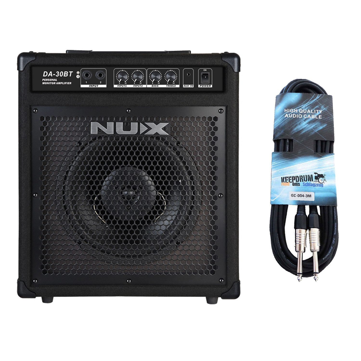 Nux E-Drum Nux Schlagzeug-Verstärker DA-30BT mit Kabel,Schlagzeug-Verstärker, Drum-Monitor, mit keepdrum Kabel