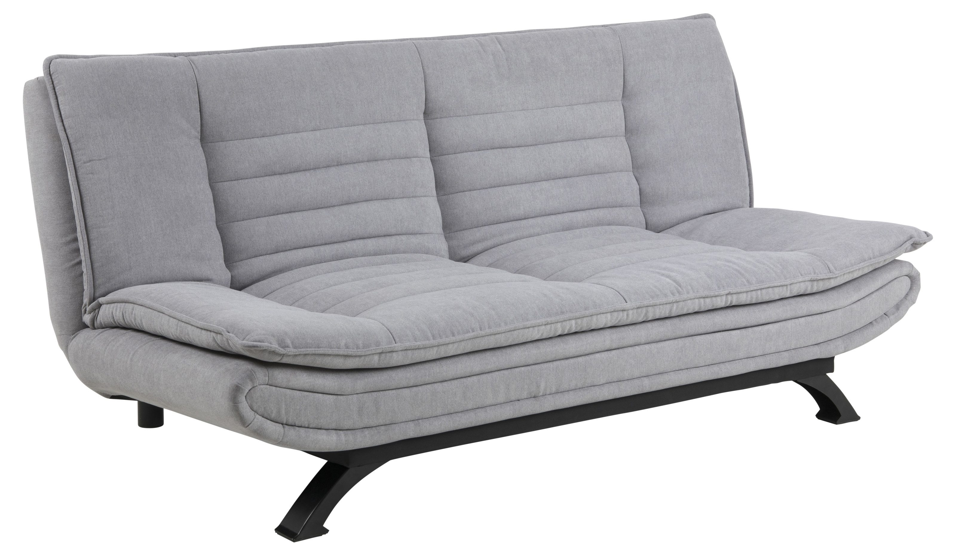 freiraum Schlafsofa Faith, in Grau, Stoff, Stahl - 196x91x98cm (BxHxT)