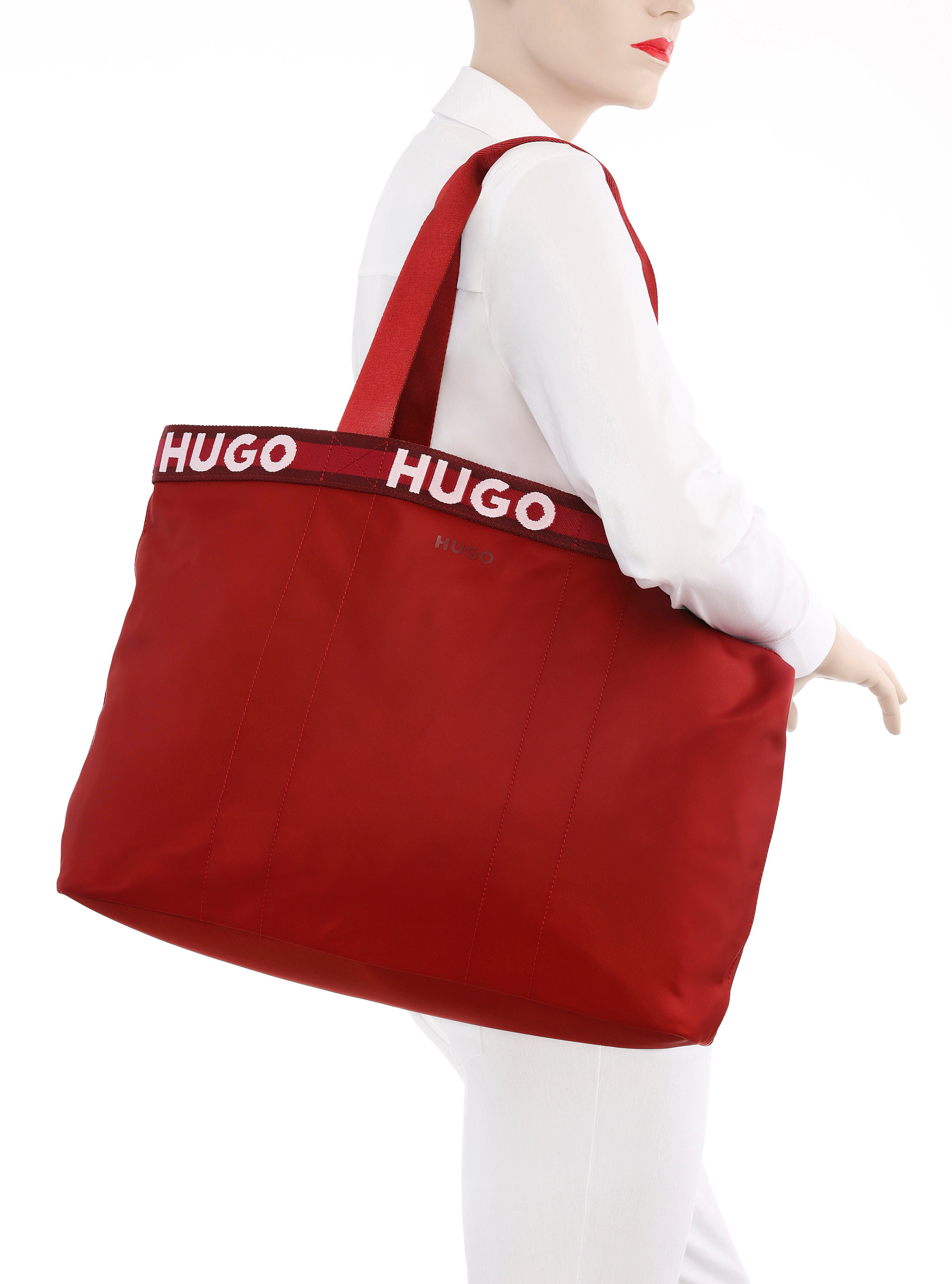 mit dunkelrot geräumigem Tote, HUGO Hauptfach Becky Shopper