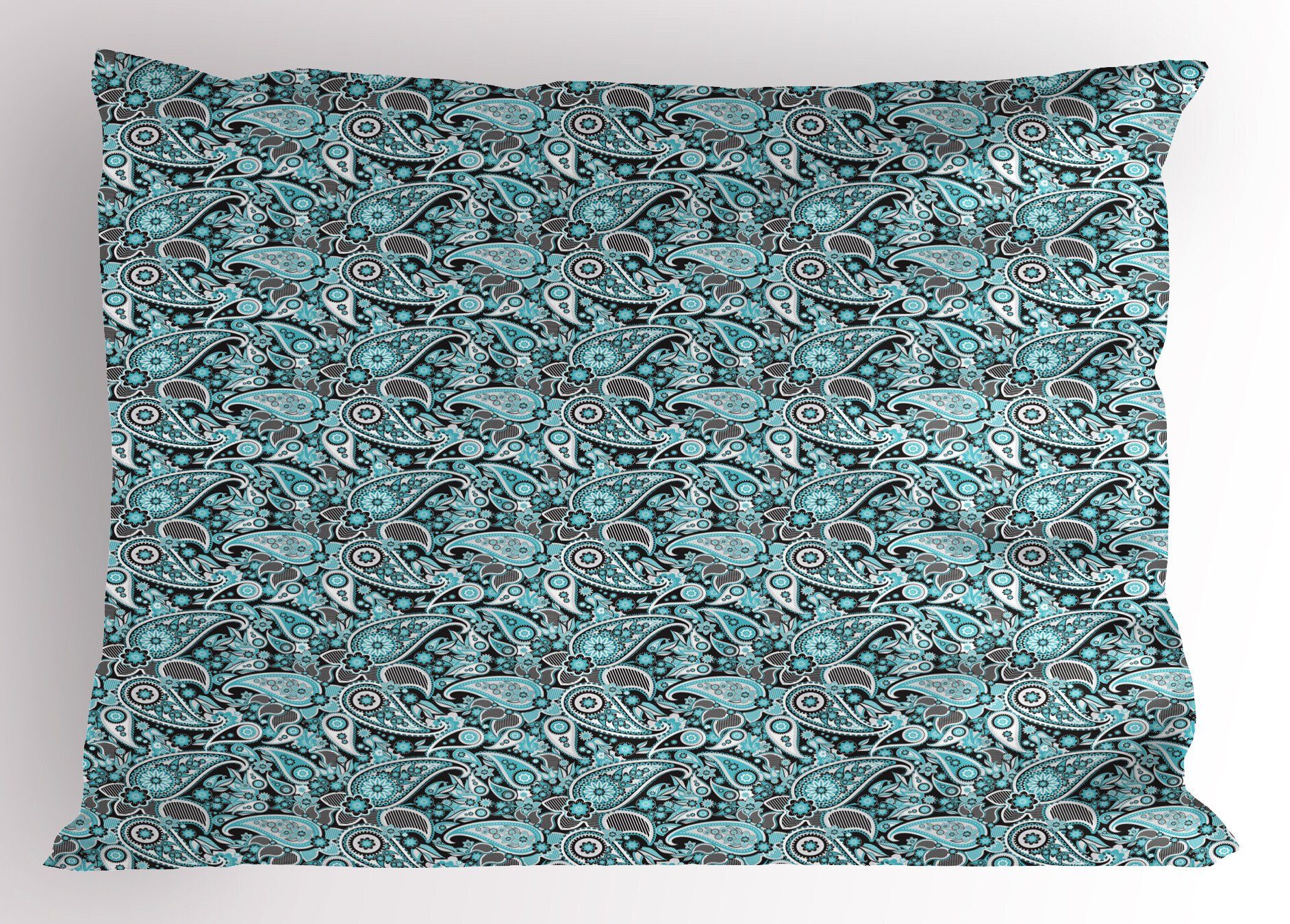 Kissenbezüge Dekorativer Standard Size blau (1 Buta Stück), Kopfkissenbezug, Paisley Abakuhaus Gedruckter Blumen-Element