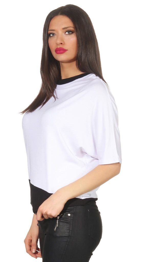 Mississhop Kurzarmshirt Damen 2 in 1 Optik T-Shirt Kurzarmshirt M.305