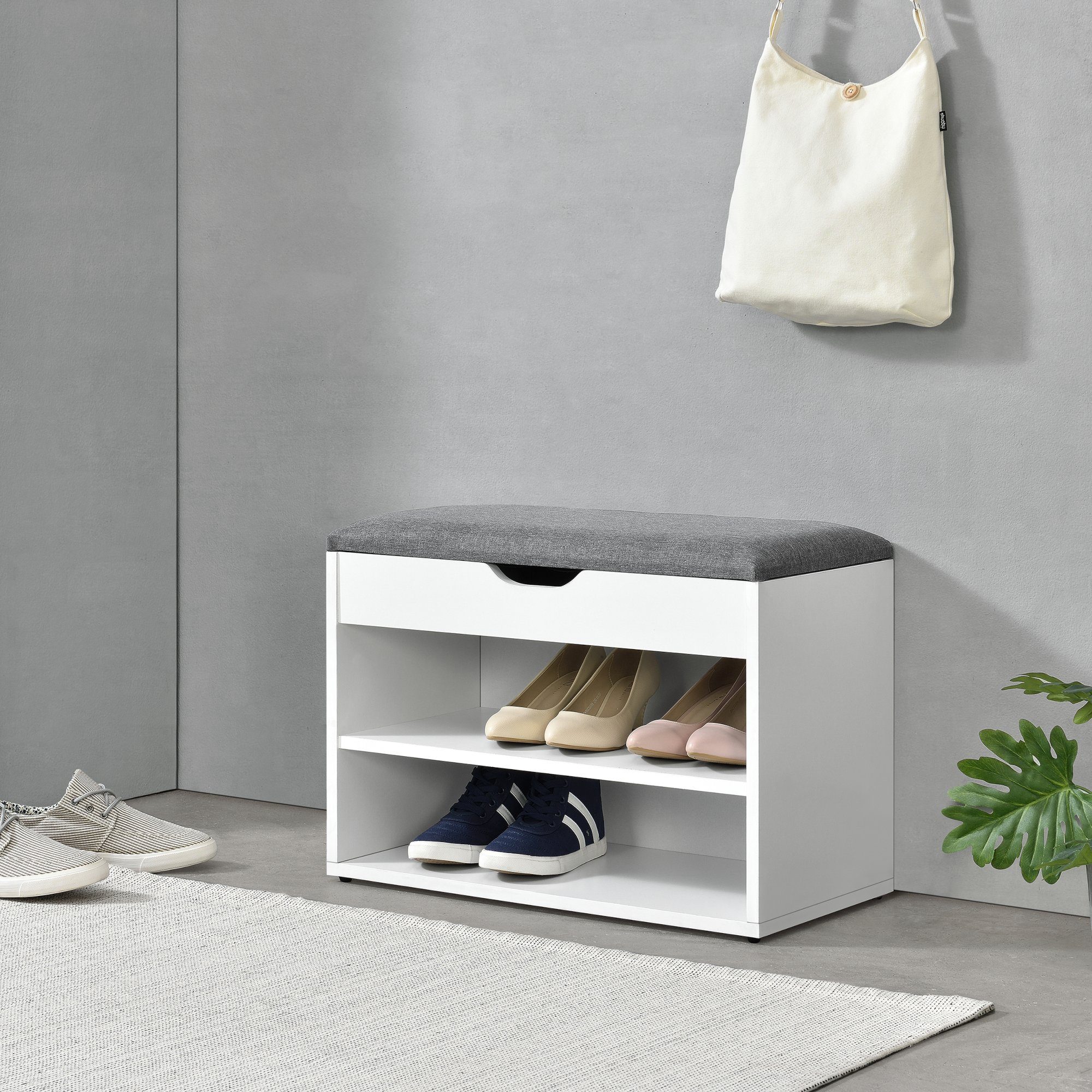 en.casa Schuhbank, »Gentofte« Schuhschrank mit Sitzbank günstig online kaufen