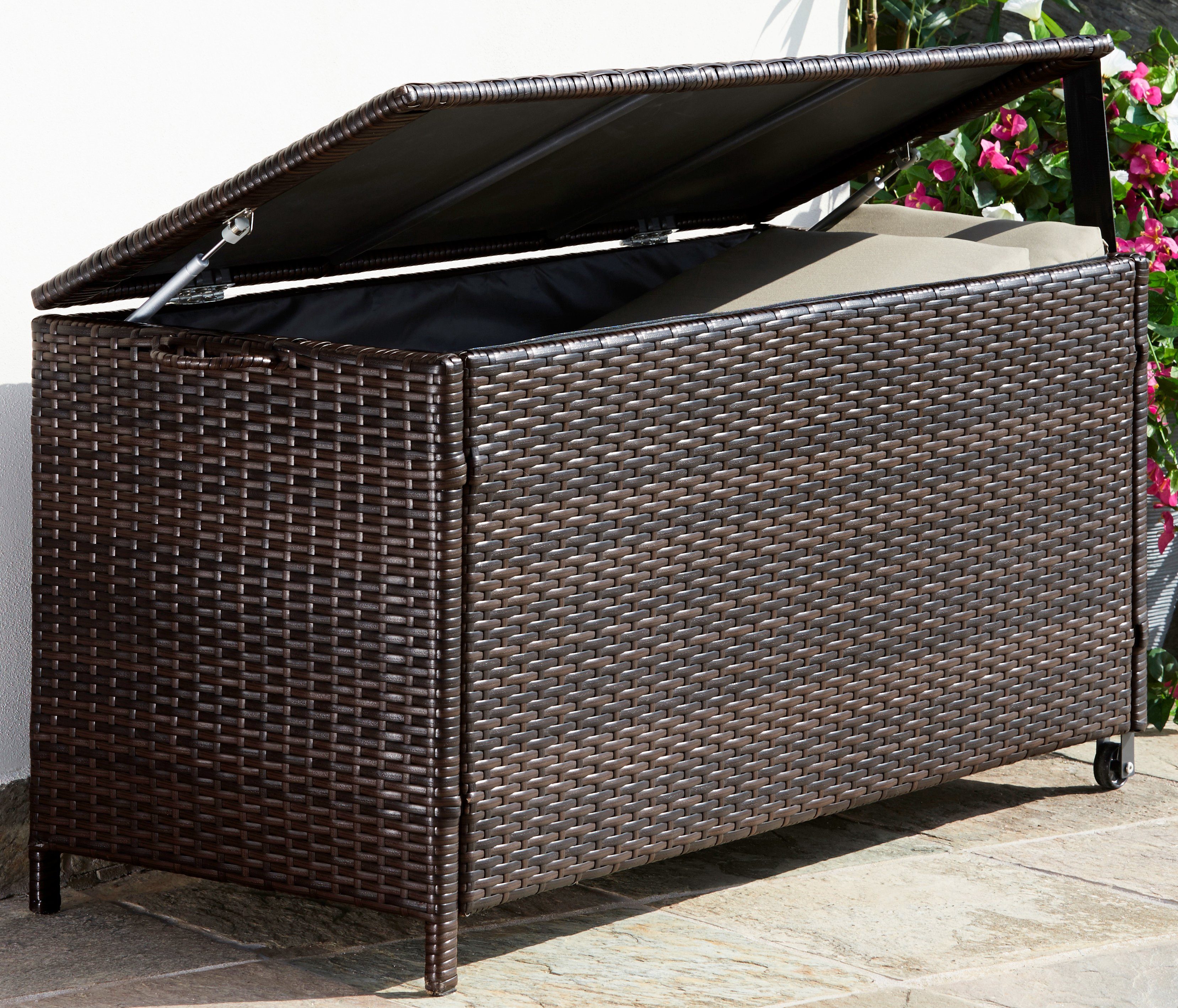 Auflagenbox Rattan Braun