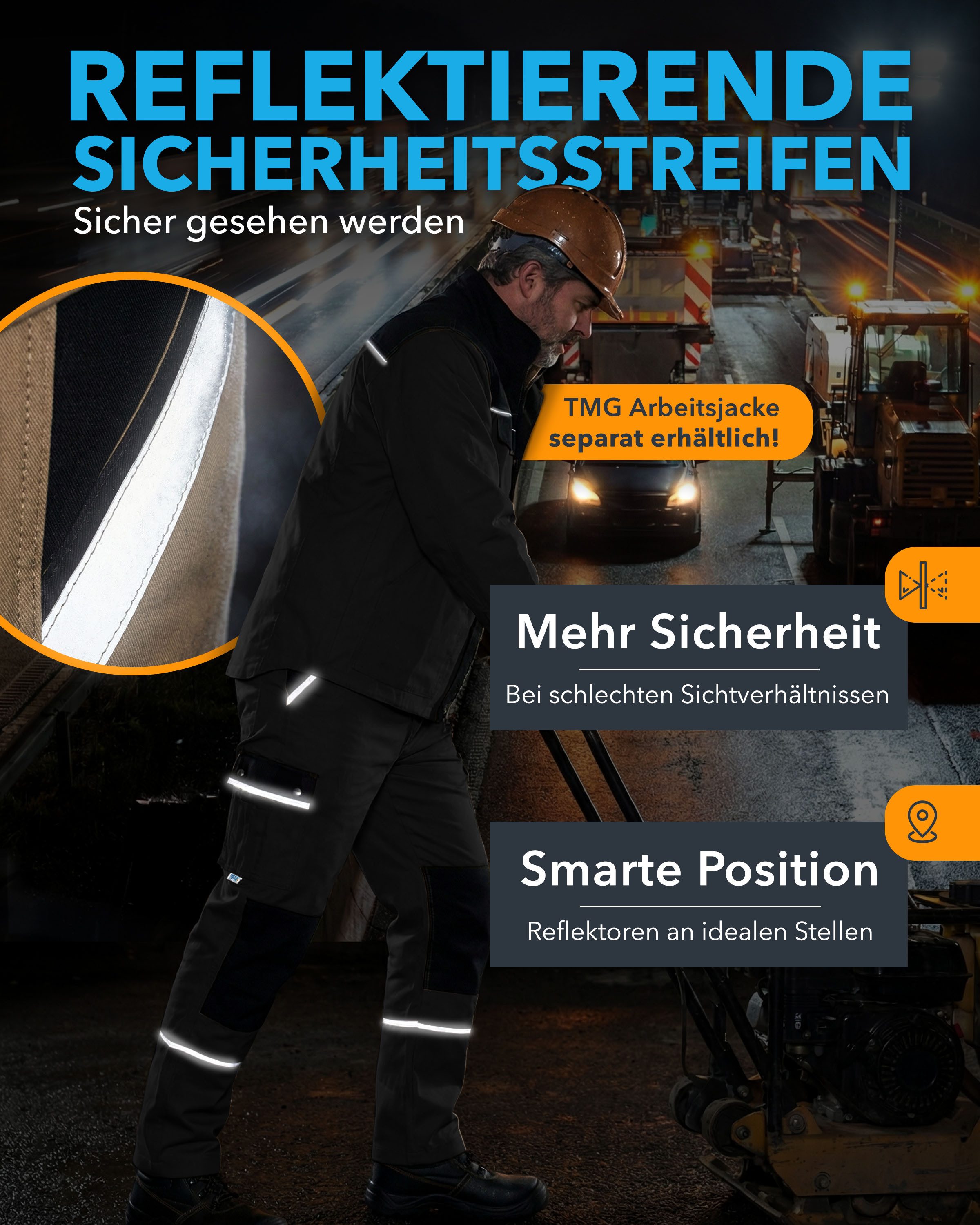 TMG International Arbeitslatzhose Latzhose Arbeitshose Cargohose Overall Blaumann