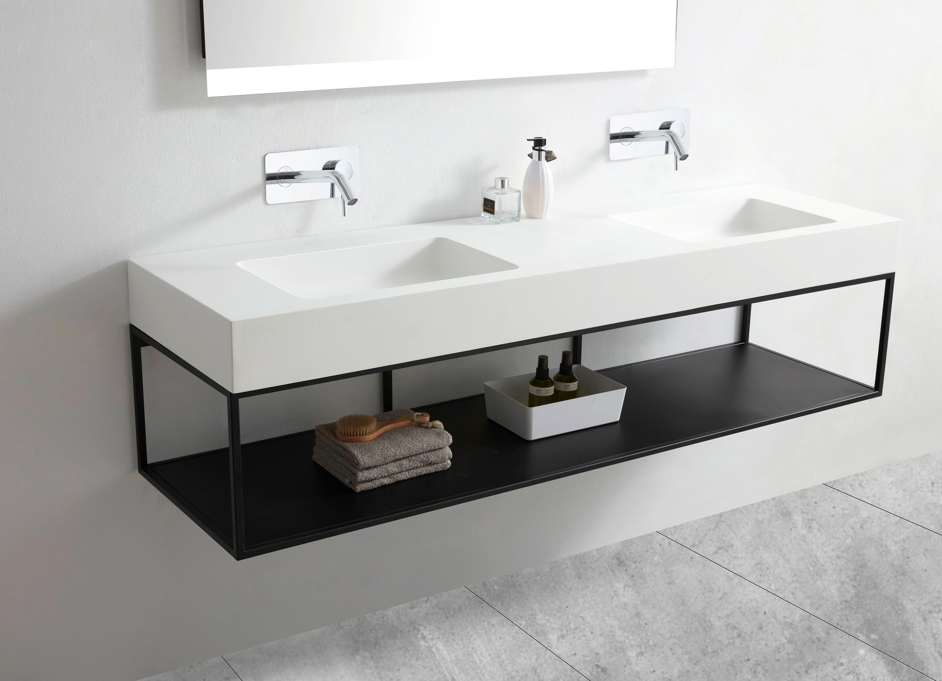 Bernstein Раковины BA8015, 153 x 45 x 12 cm - Farbe wählbar - Metallkonsole optional