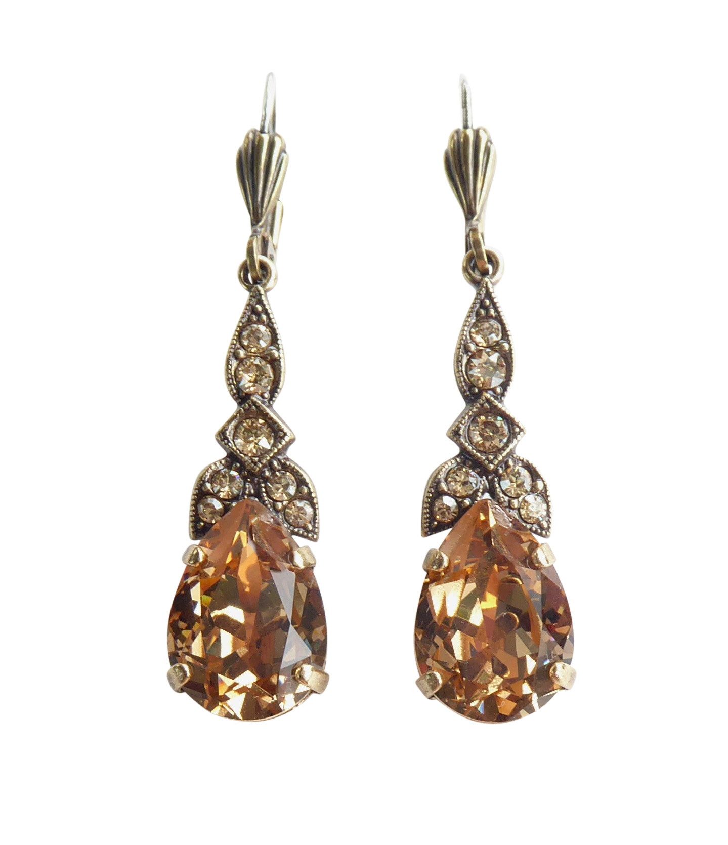 Mugello Paar Серьги Belinda champagner Belle Epoque elegant Vintage-Look, Handgefertigter Modeschmuck, made in Germany