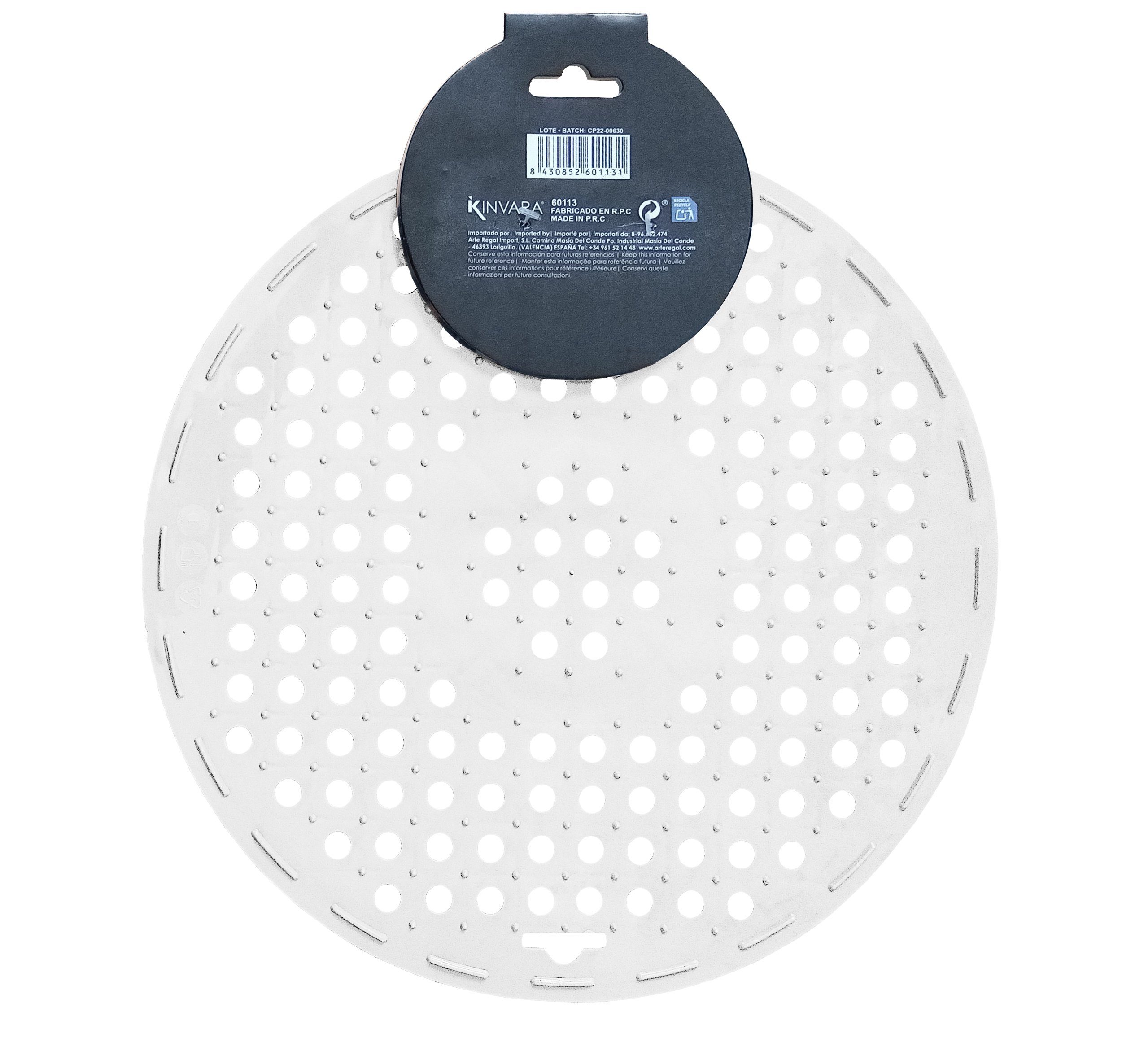 KINVARA Abtropfmatte SPÜLBECKEN EINLAGE Ø31cm rund Spülbeckenmatte Spülmatte 131 (Weiss), Spülbeckeneinlage Abtropfmatte Matte