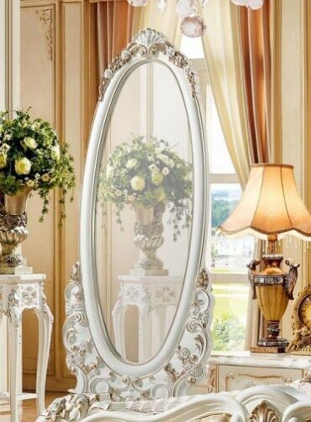 JVmoebel Standspiegel Standspiegel Spiegel Körpergröße Klassischer Stehspiegel Weiß Sofort, Made in Europa | Standspiegel