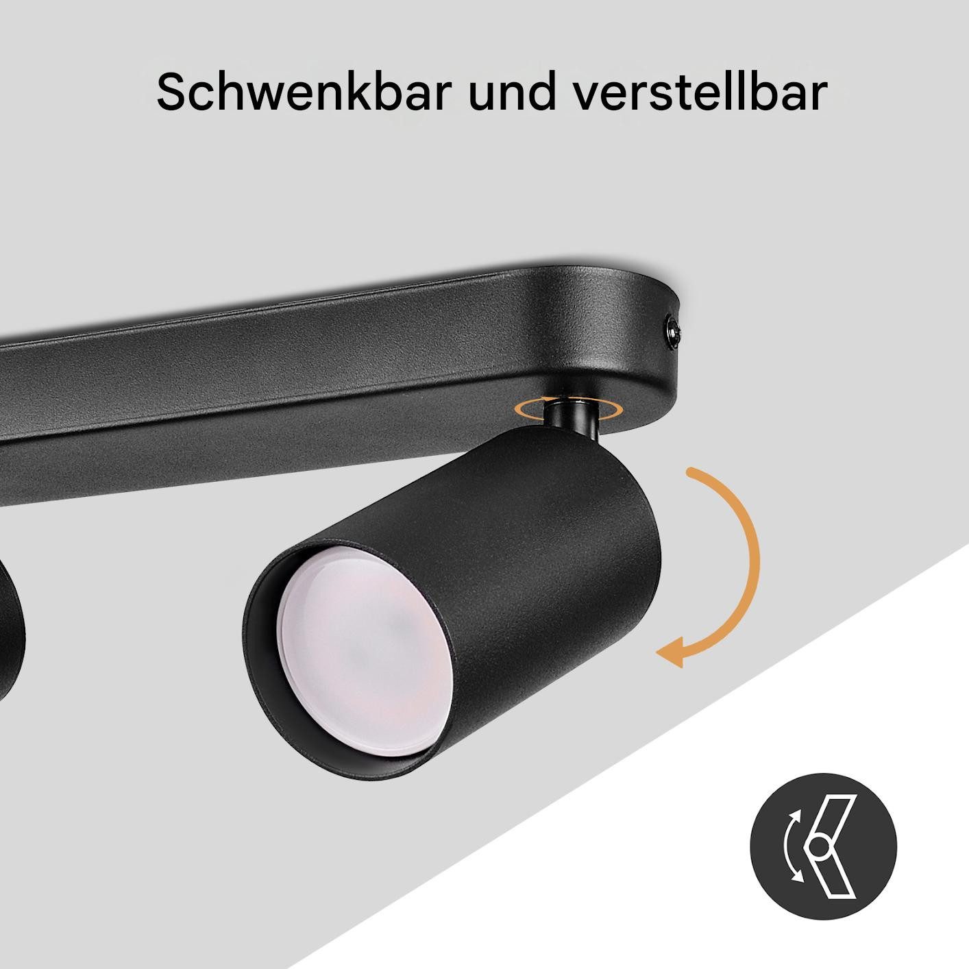STANBOW Deckenstrahler LED-Deckenstrahler 1/3 Fassung GU10 Deckenleuchte 350° drehbar, ohne Leuchtmittel, Warmweiß, Tageslichtweiß, Einfache Installation,warmwe – Bild 4 von 5