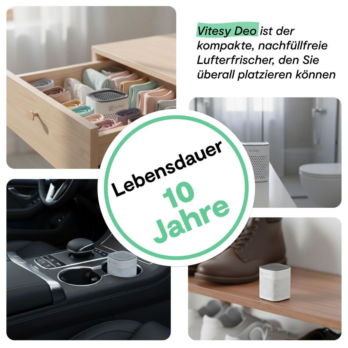 Vitesy Luftreiniger DEO Geruchsneutralisierer, ozonfreie Luftreinigungstechnologie