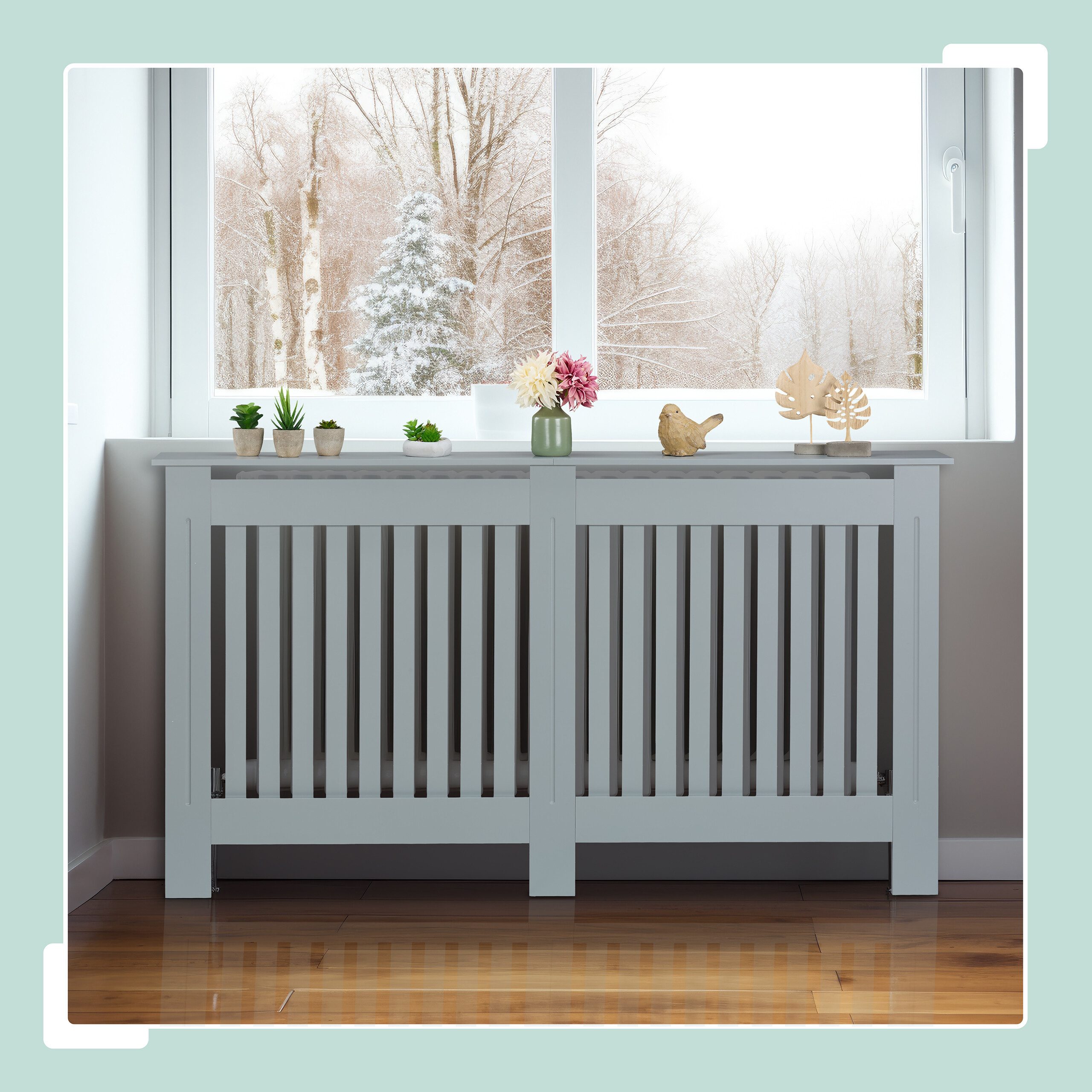 relaxdays Heizungsverkleidung Heizkörperverkleidung im Landhausstil, grau günstig online kaufen
