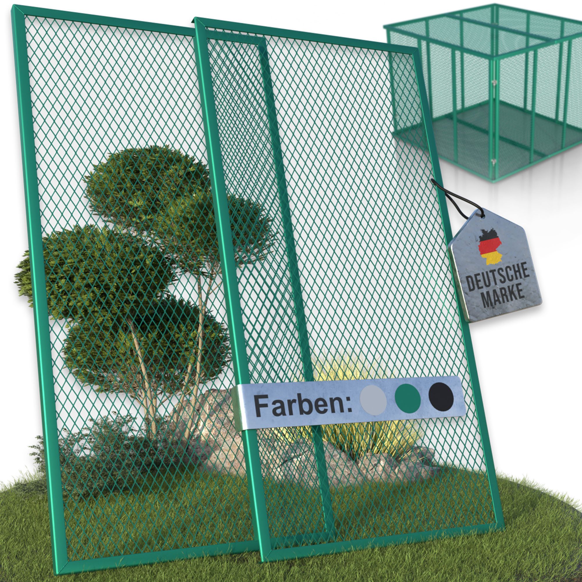 Heimfleiss® Komposter Deckel Metall verzinkt für 100x100 cm, (Abdeckung Metallkomposter), wetterfest, pulverbeschichtet