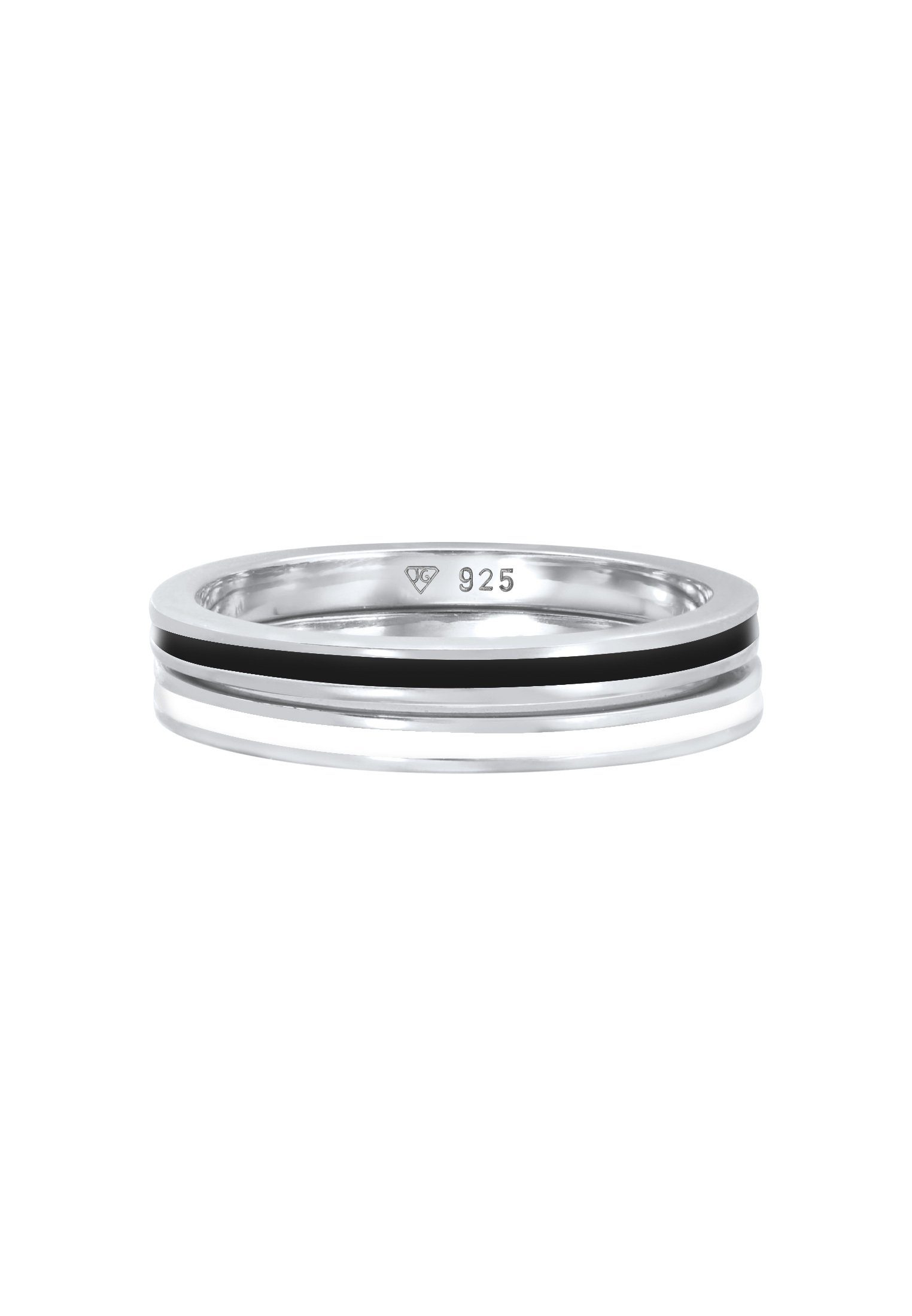 Silber Emaille Ring-Set Set 925 Basic Bandring 2er Elli
