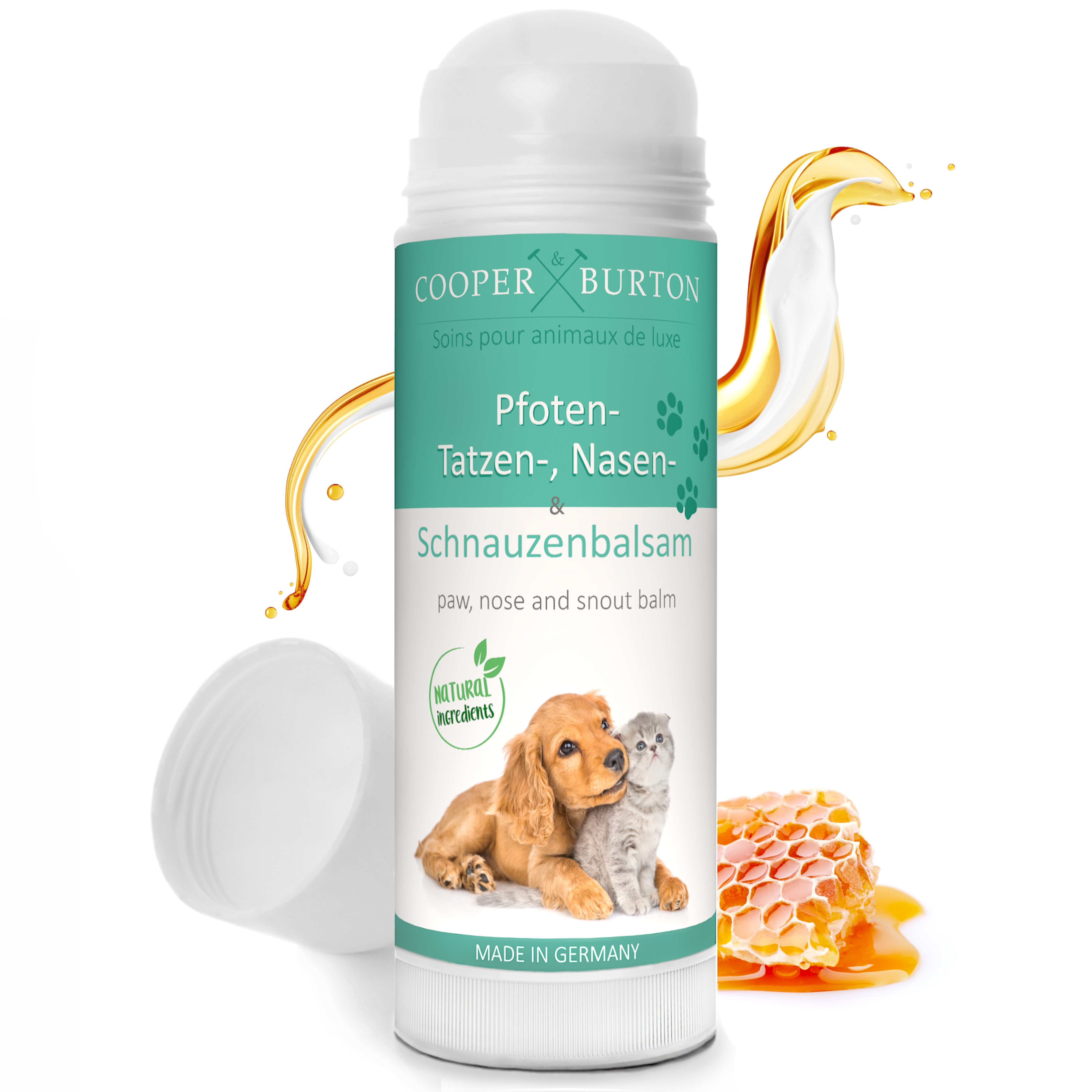 Cooper&Burton Pfotenpflege Pfotenbalsam auch für Nasen & Schnauzen, Hunde & Katzen Cooper&Burton, 40 ml, Pflegt Pfoten Nase Schnauze schütz vor Asphalt Streusalz Untergrund