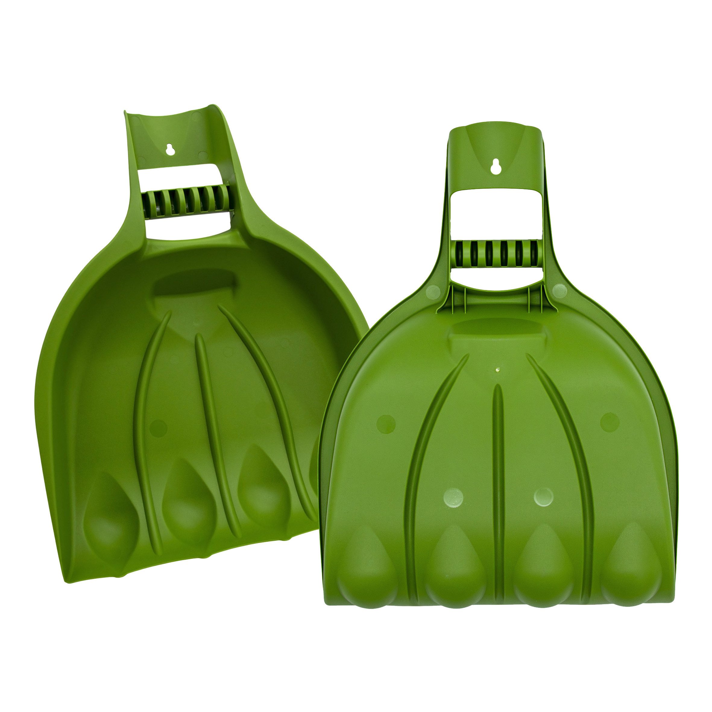 Spetebo Schaufel XL Laubkralle aus Kunststoff grün - 2er Set, (Anzahl, 1 St., Stück), bequemer Griffsteg