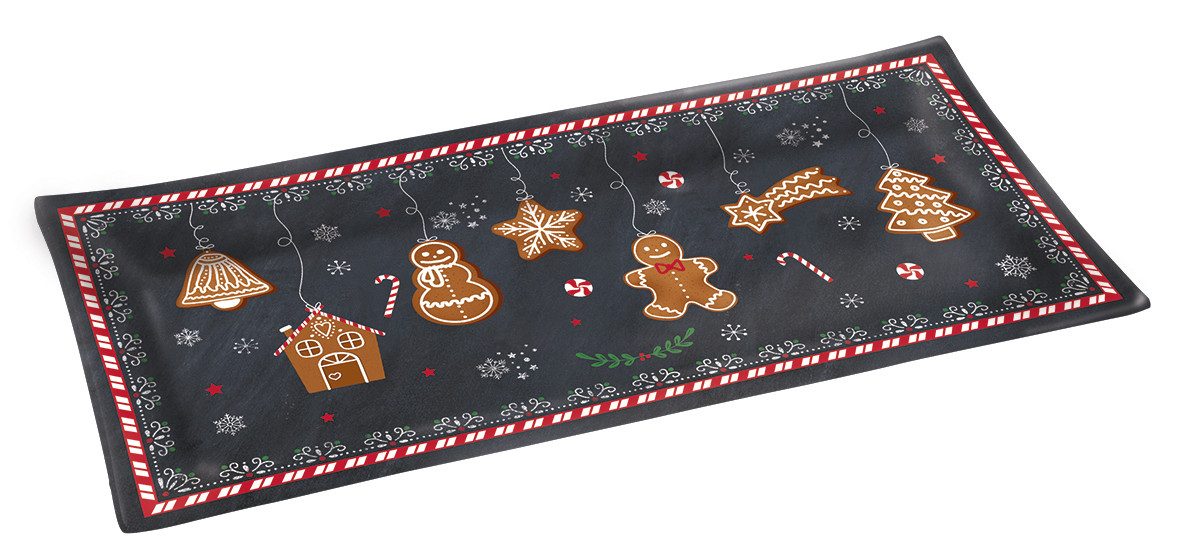 EasyLife Servierteller Gingerbread, Porzellan, Farbe: Mehrfarbig, Motiv: Lebkuchenmann