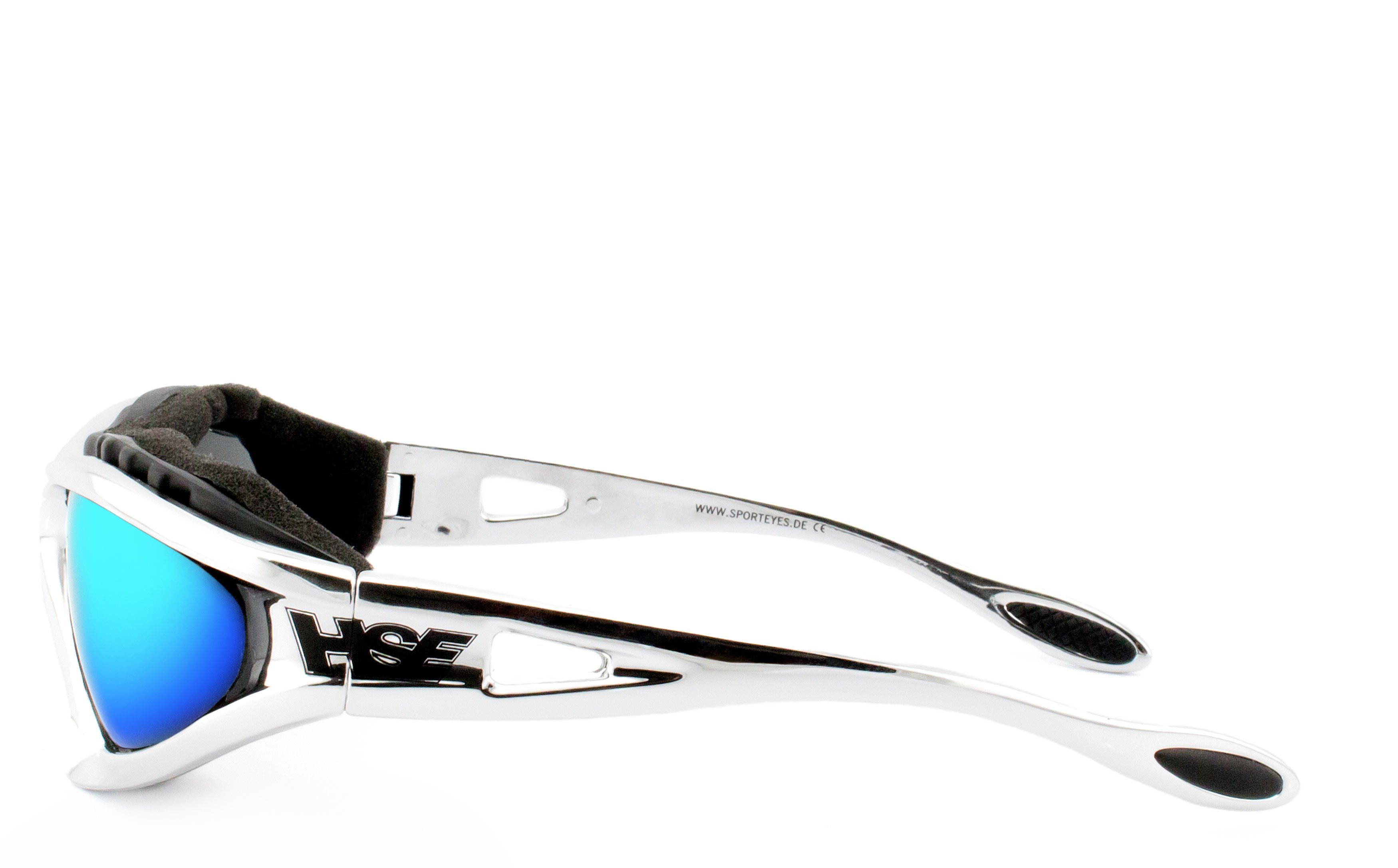 HSE - SportEyes Motorradbrille durch Steinschlagbeständig Kunststoff-Sicherheitsglas Blue FALCON-X