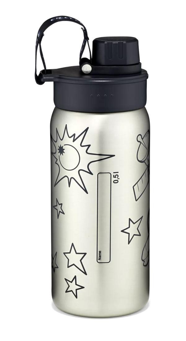 ergobag Trinkflasche Edelstahl Trinkflasche, auslaufsicher und kohlensäuregeeignet