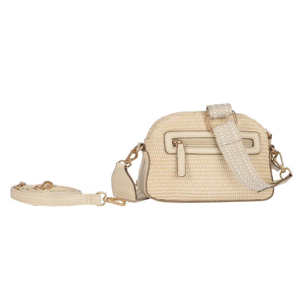 Gabor Handtasche Ophelio (Set, 2 Schultergurte: 1 Gewebeband, 1 aus hochwertigem Kunstleder), Damen Umhängetasche, Schultertasche in Bastoptik