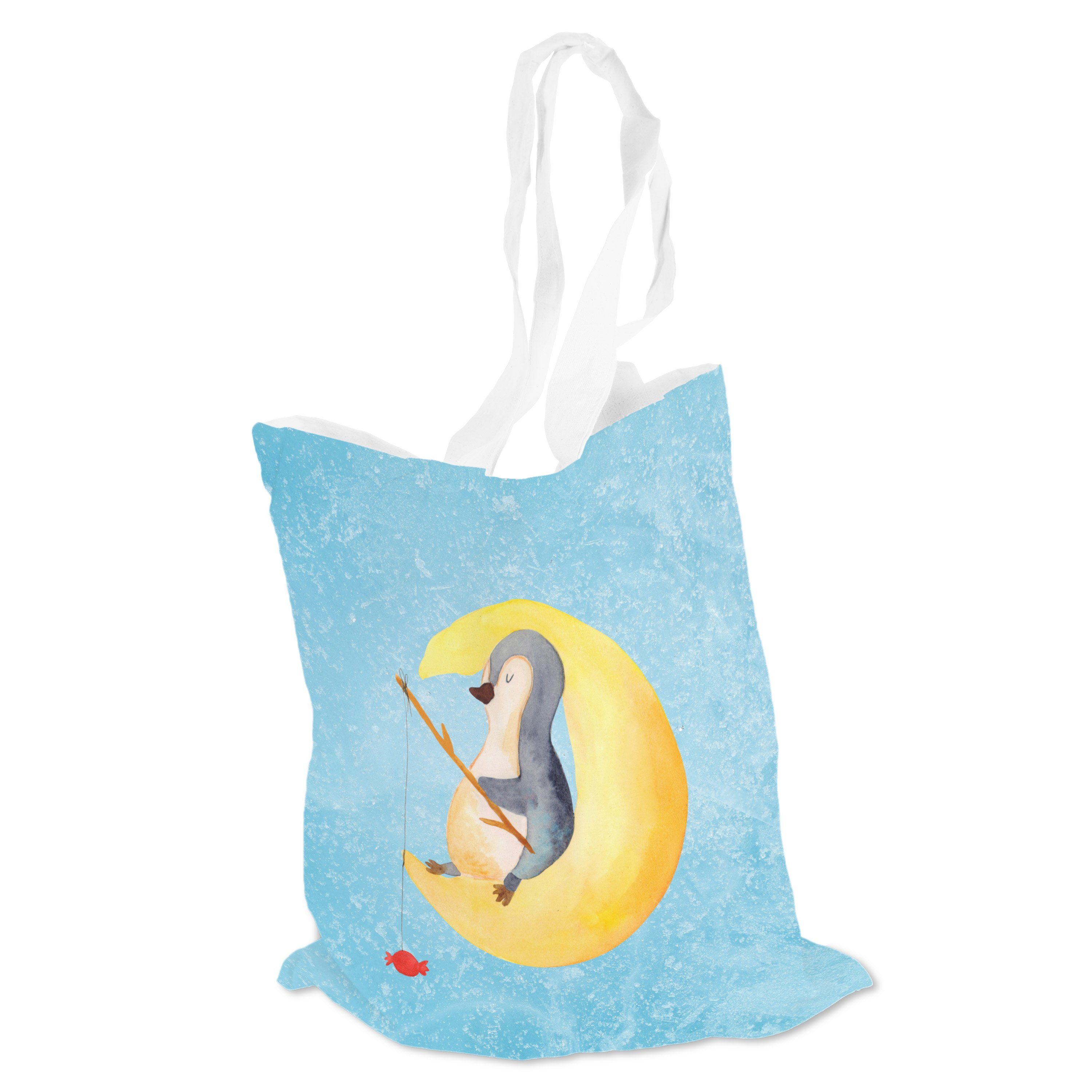 Einkaufstasche, Mond & Eisblau Pinguin Geschenk, Mr. - Beutel, Angel, Tragetasche - (1-tlg) Panda Ein Mrs.