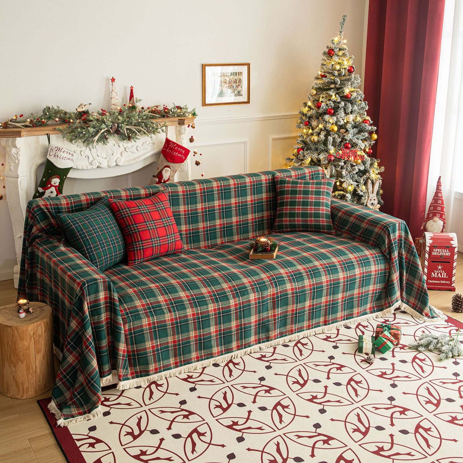 Plaid Sofaüberwurf Waffel Kuscheldecke mit Quasten Plaid Couchdecke, Qelus, günstig online kaufen