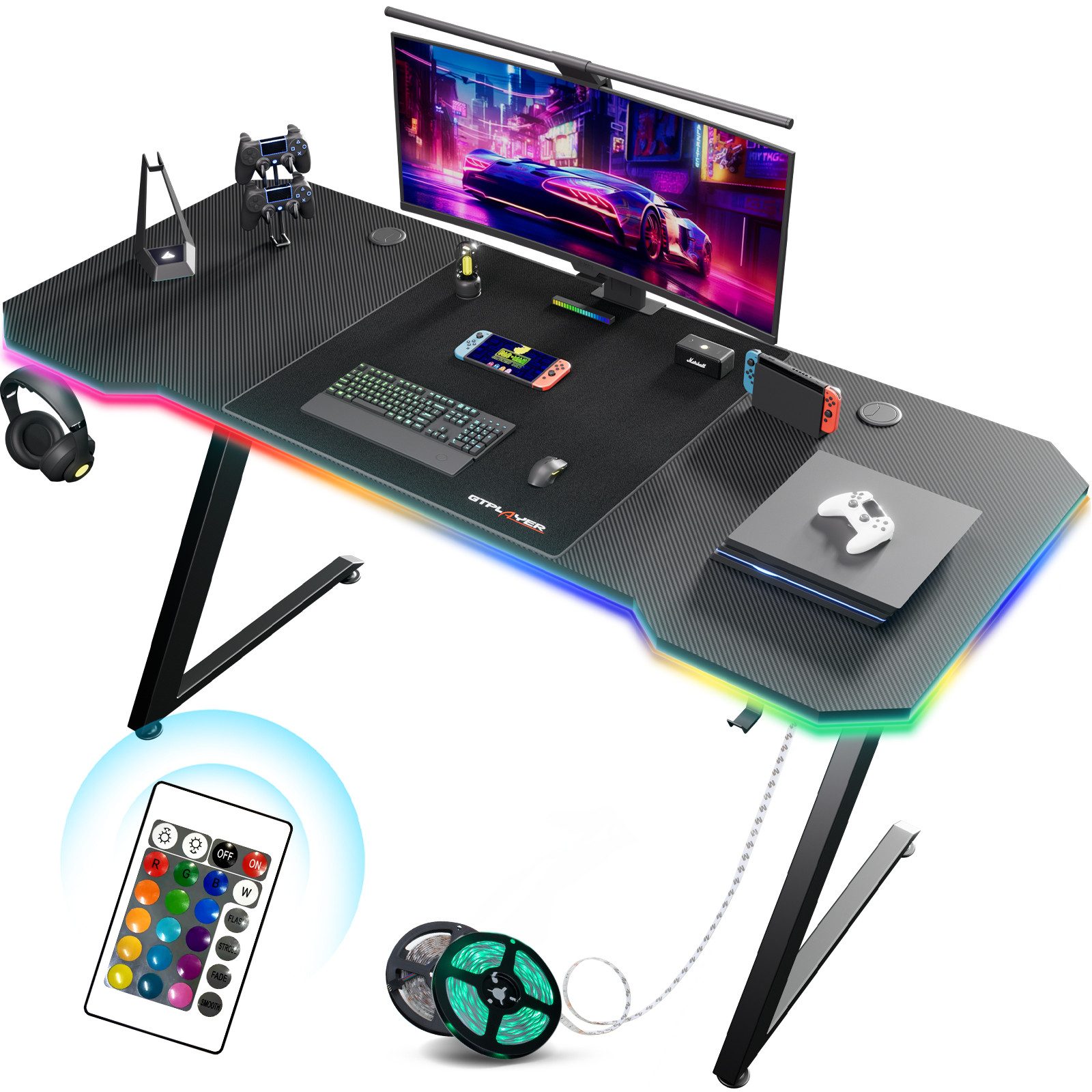 GTPLAYER Gamingtisch 120×60 Gaming Tisch mit günstig online kaufen