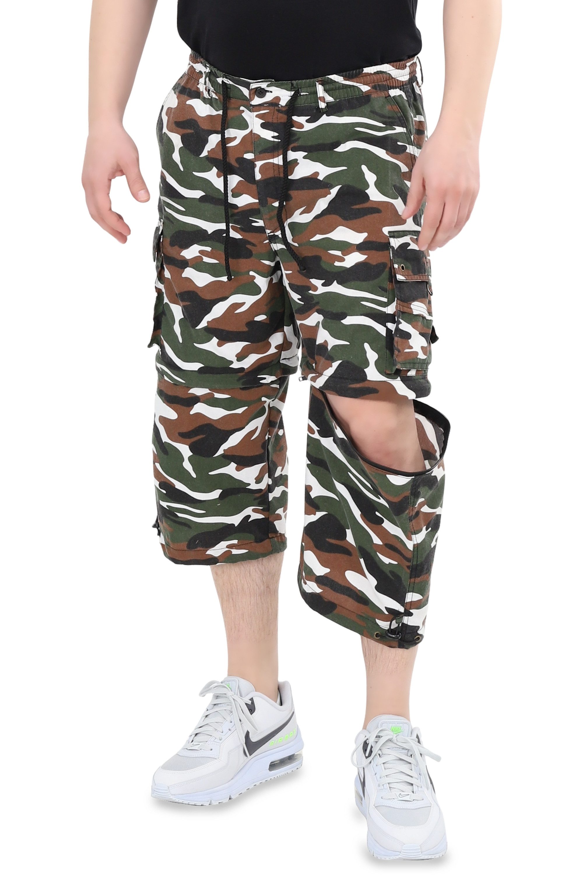 Ben Creek Cargobermudas QM7 3/4 Zip-Off Capri Bermuda, kurze Herren Shorts, Outdoorhose