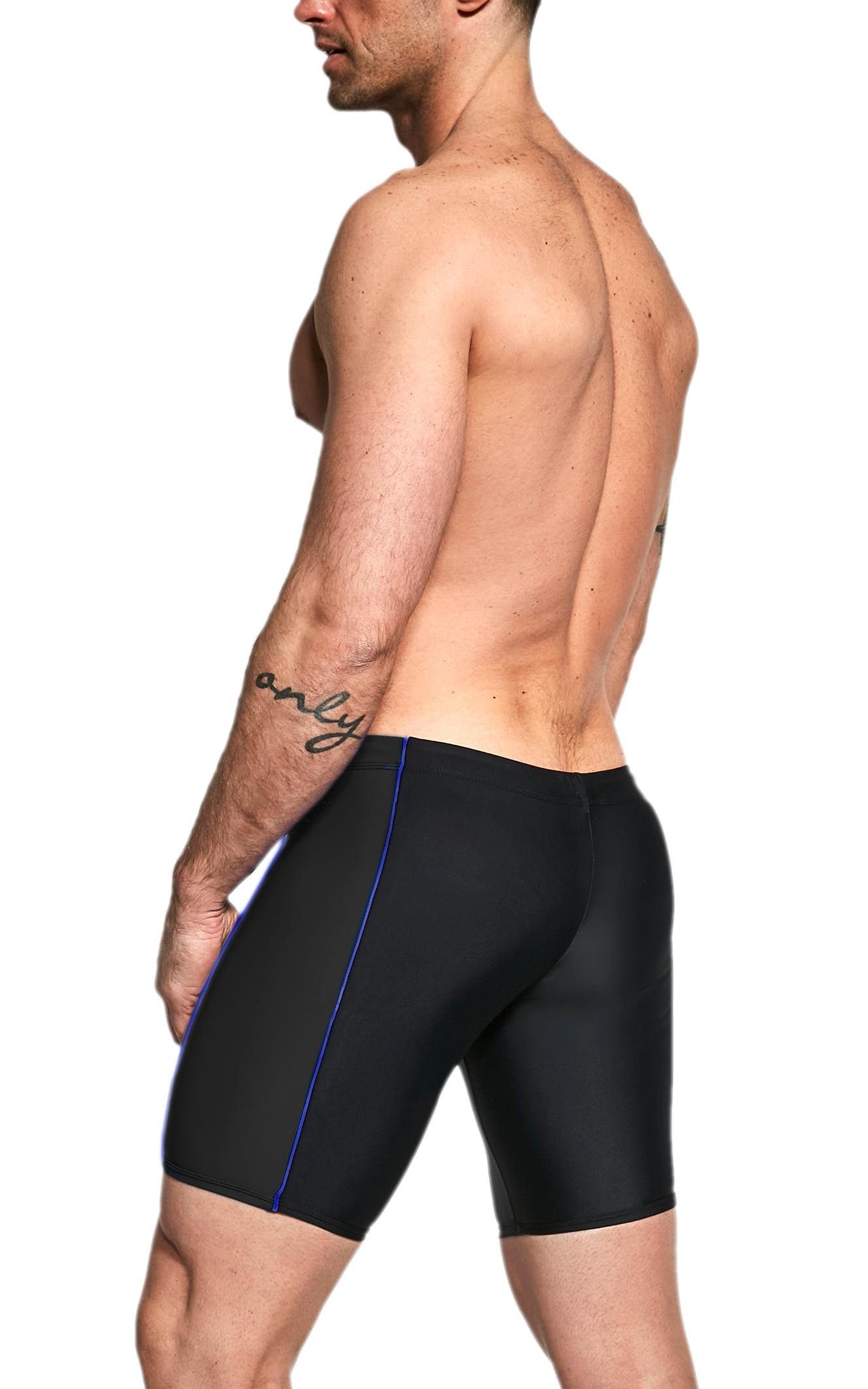 Aquarti Badehose Aquarti Herren Lange Badehose mit Kontrast-Paspel Jammer