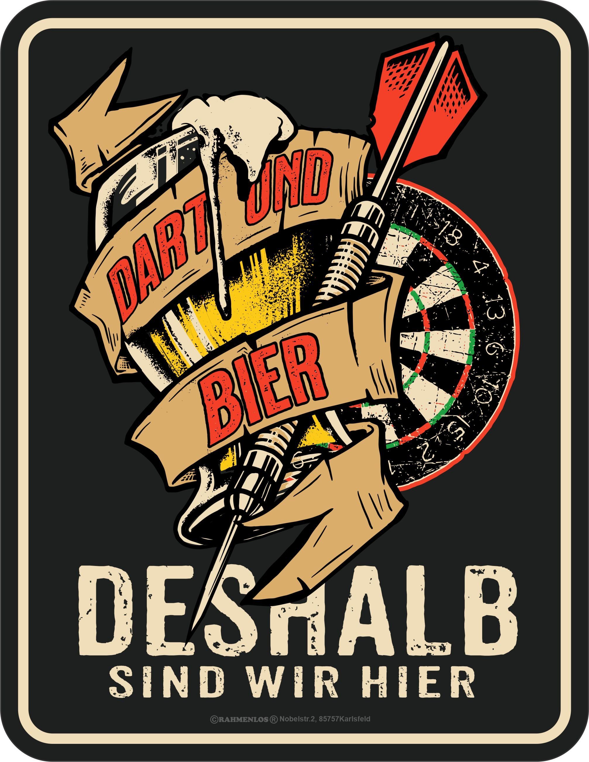 RAHMENLOS® Metallschild Deko Blechschild als Geschenk für den Dart-Spieler günstig online kaufen