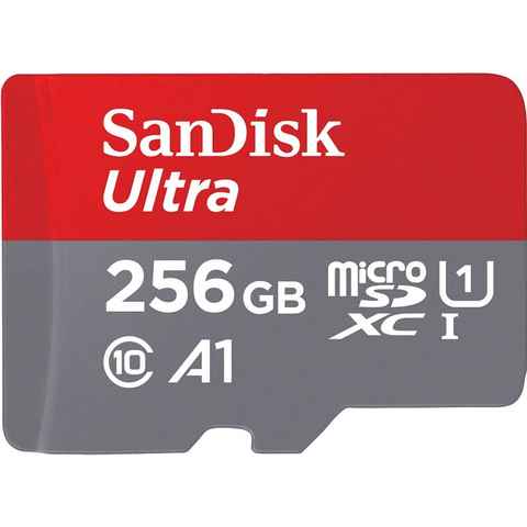 Sandisk microSDXC Ultra + Adapter Speicherkarte (256 GB, Class 10, 120 MB/s Lesegeschwindigkeit)