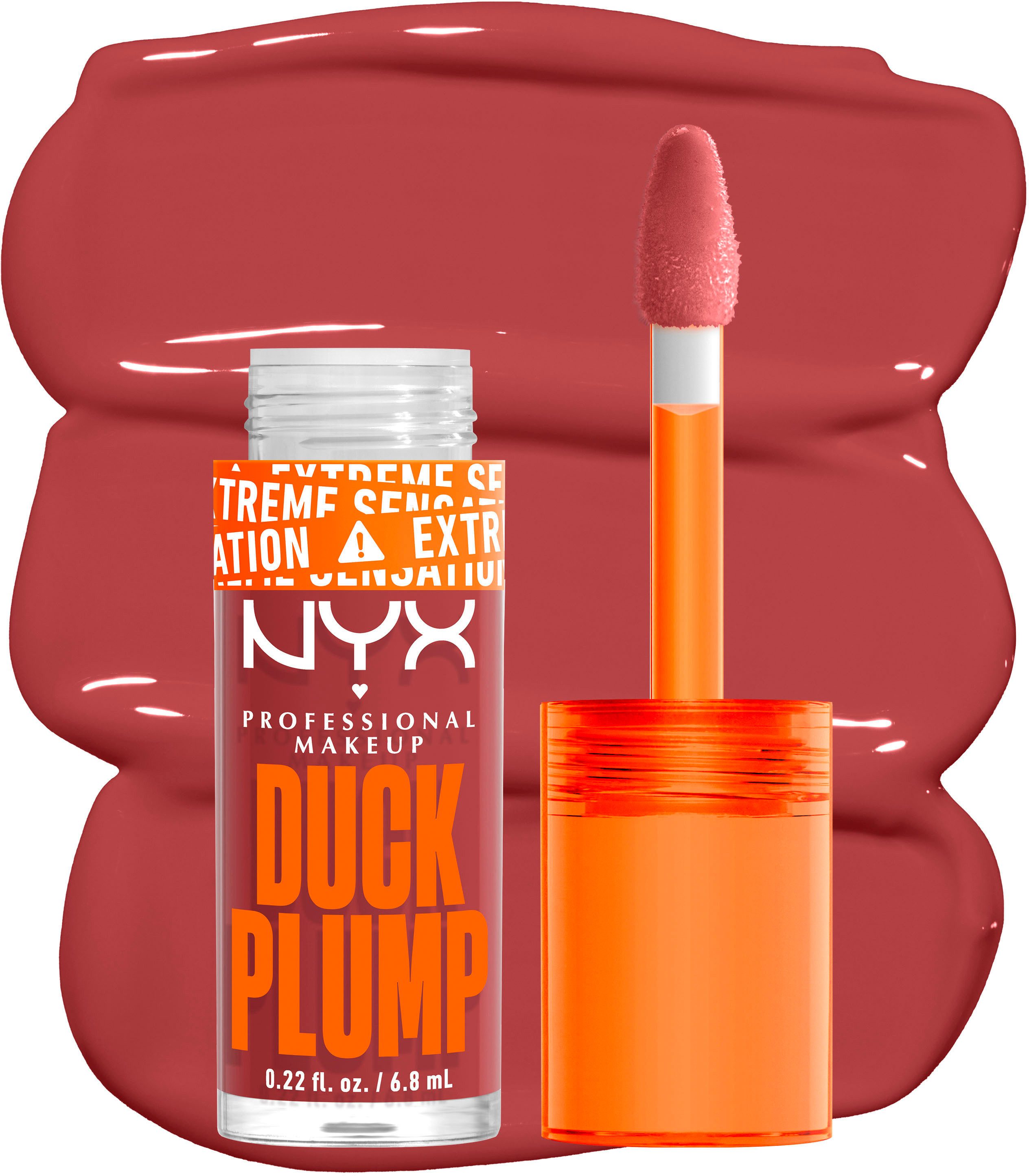 NYX PROFESSIONAL MAKEUP Lipgloss DUCK PLUMP LIP LACQUER, sofortiger Schmollmund-Effekt dank Kollagenpeptiden