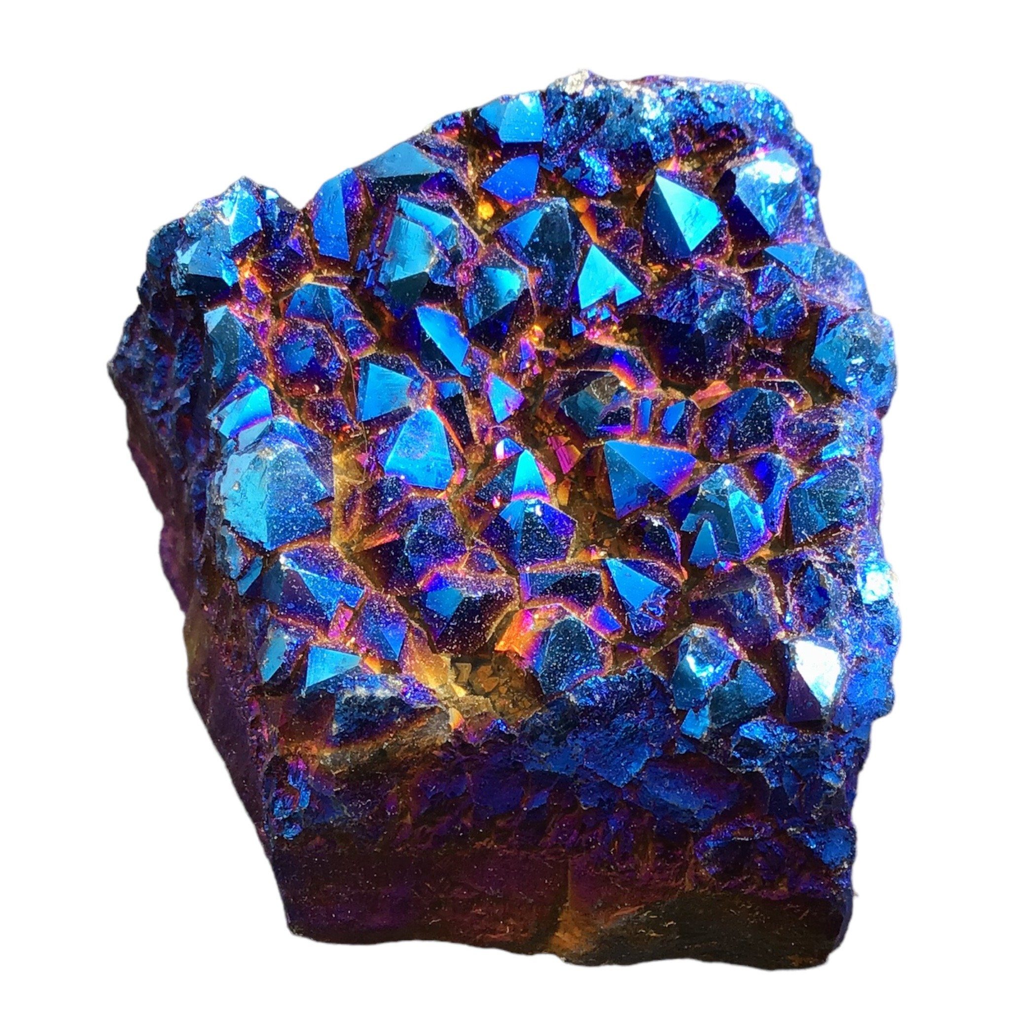 Steinfixx® Edelstein BERG_AUR_, (1 Stück 4-6 cm, 60-100 Gramm, Kristallaura), mit Gold 333, Titan und Platin, luxuriös und edel