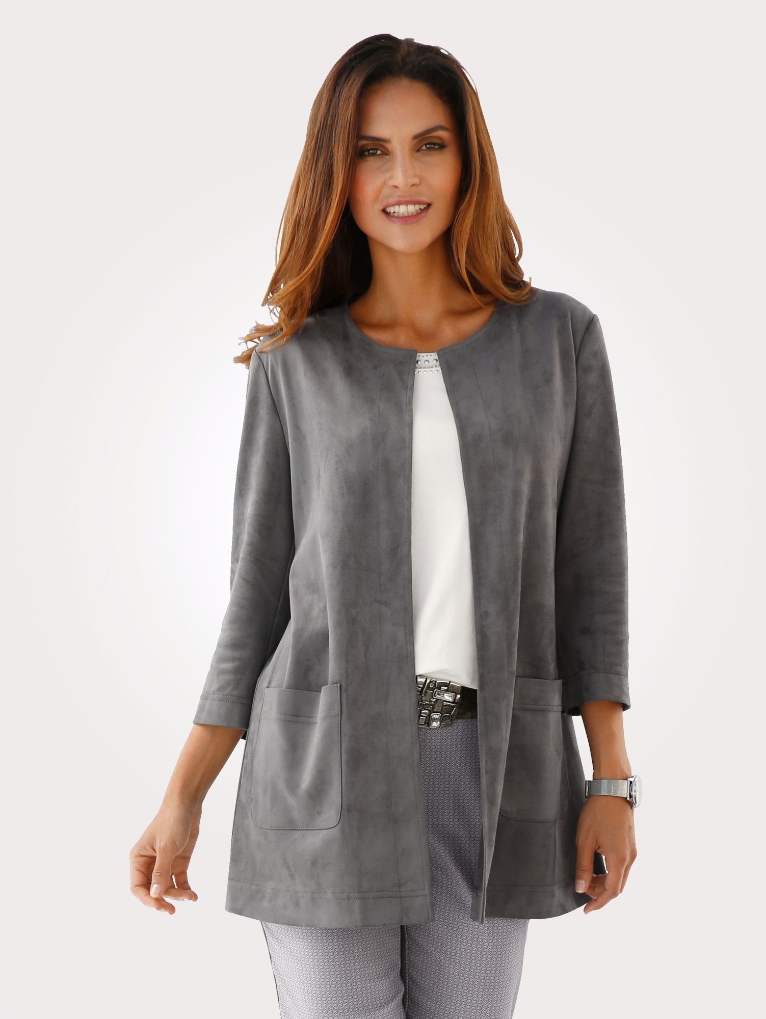 Weichem Mona Longblazer Aus Mona Longblazer Aus Velourslederimitat Weichem UpqMVzSG
