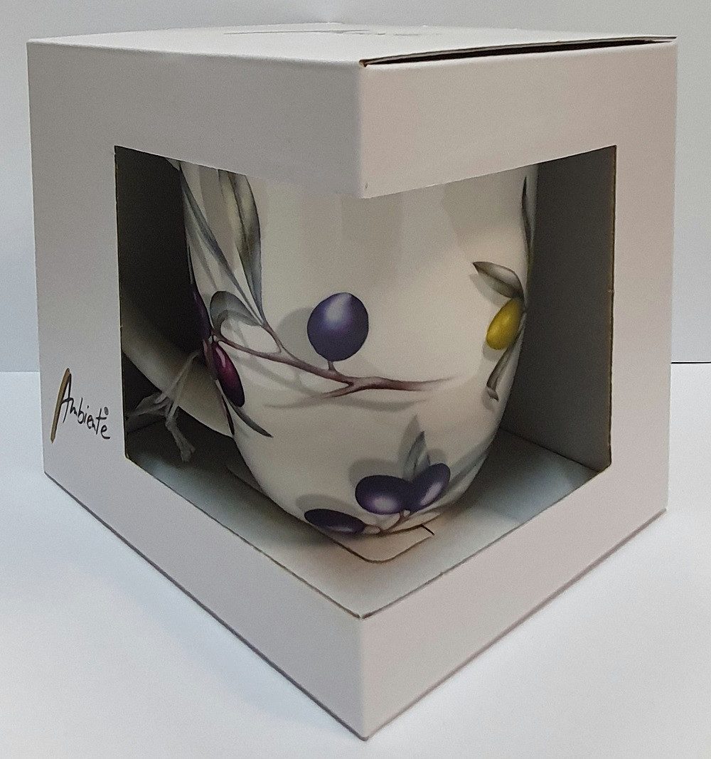 Ambiente Luxury Paper Products Becher ca. 400 ml Mug Köstliche Oliven Tee/Kaffee Tasse, Porzellan, 1-tlg., Porzellan, Oliven, Salat Motiv / Themen Essen - Trinken / Anlässe : Barbecue, Sommmer/Frühling Motive - Ideal Als Geschenk