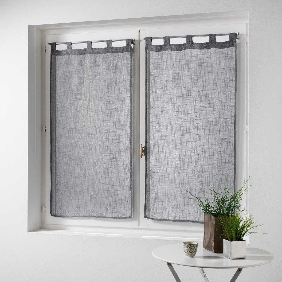 Douceur d'intérieur Gardine Küchengardine HALTONA, kurz, 60 x 160 cm, grau, 2 Stück (2 St), modern
