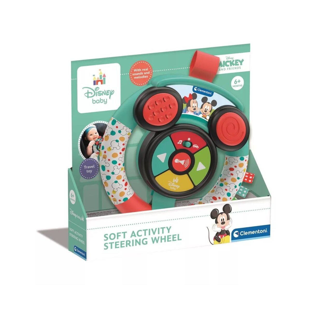Clementoni® Lernspielzeug Disney Mickey Ear interaktives, weiches Lenkrad Clementoni