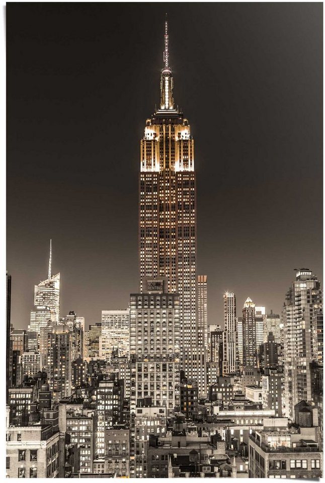 Reinders! Poster New York Empire State Building gold, (1 St) | Poster
