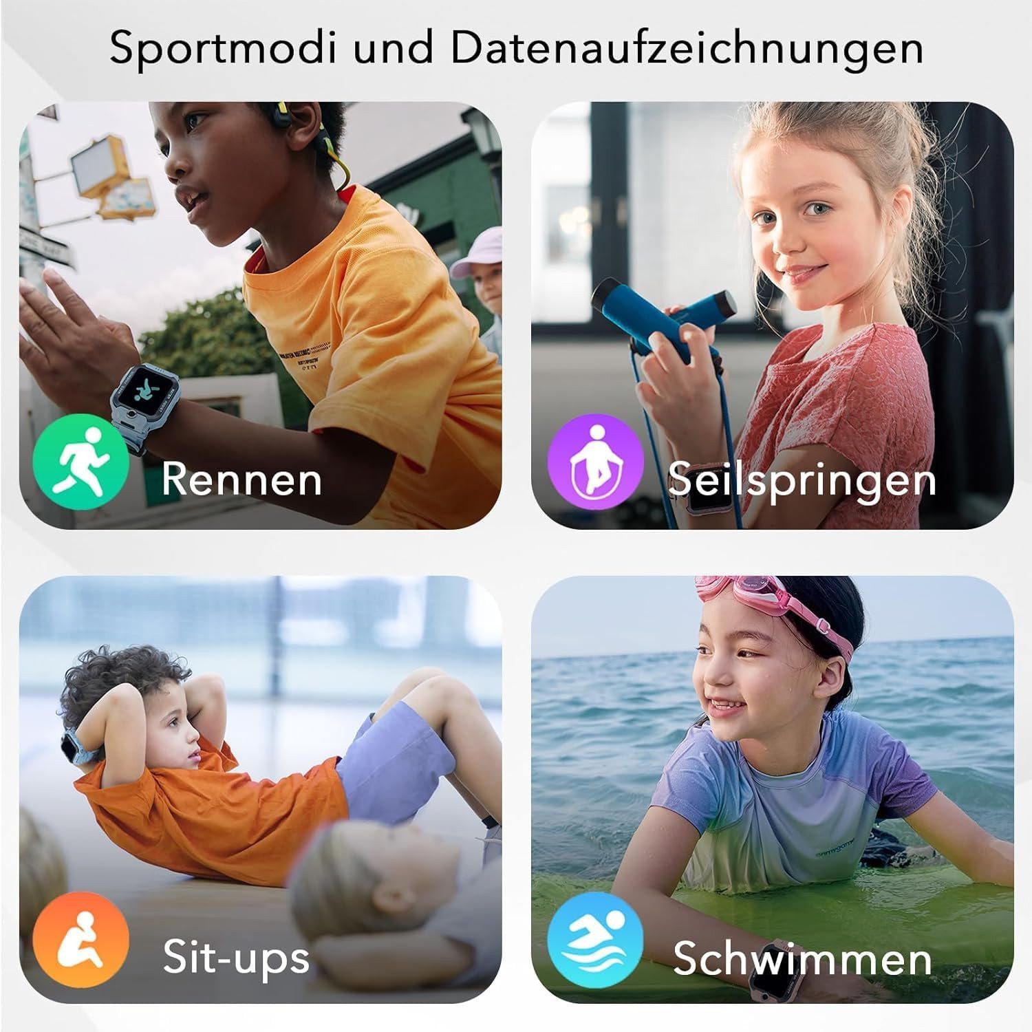 imoo Smartwatch (2,5 cm, sim-karte), Kinder Smartwatch mit Dualkamera Ortungsfunktionen