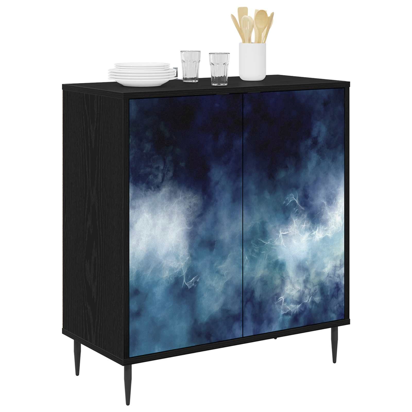 vidaXL Sideboard Sideboard RAALTE Schwarz Eichen-Optik 69 x 33 x 76 cm (1 St)