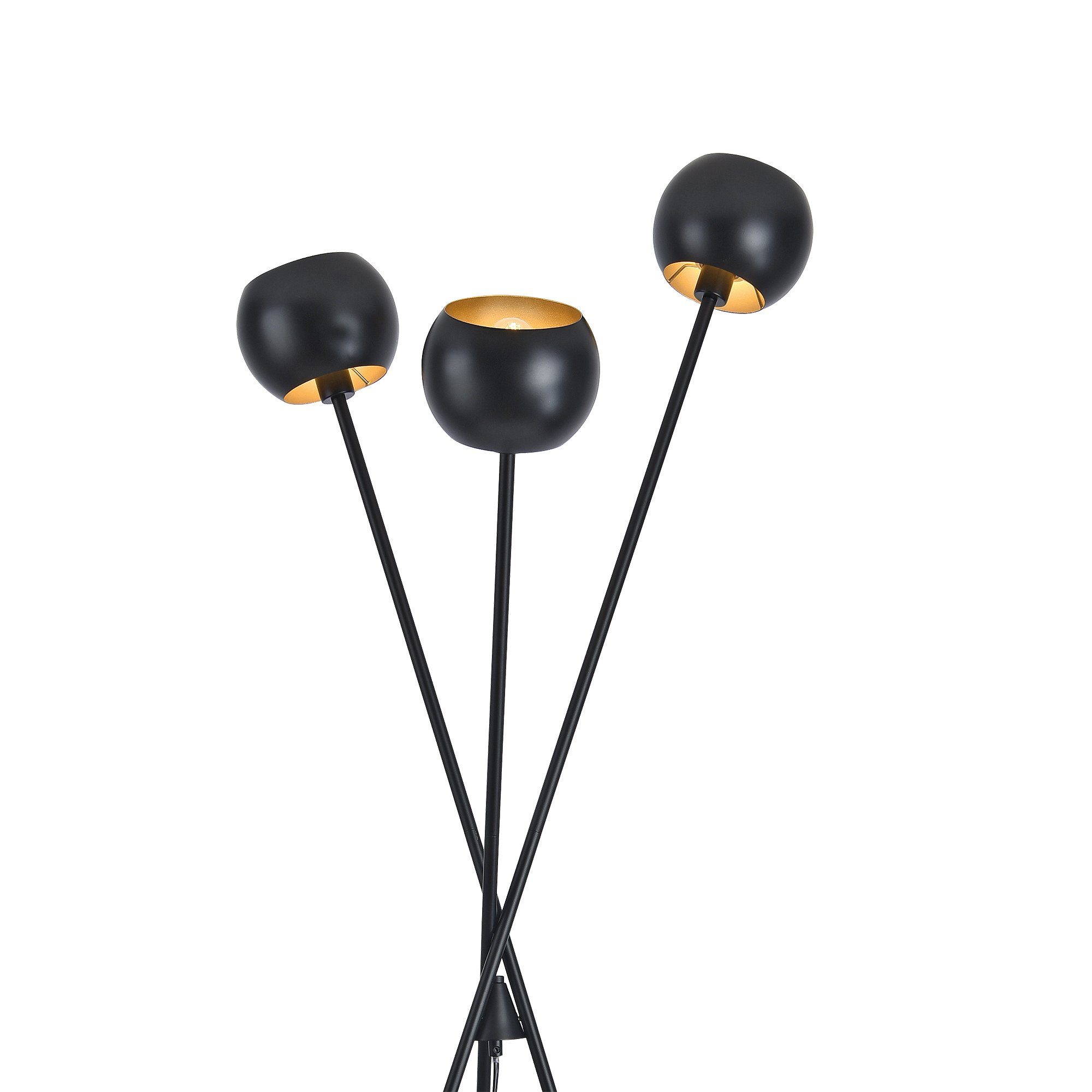 lux.pro Stehlampe, ohne Leuchtmittel, »Nykvarn« 3 x E14 3-flammig Metall Schwarz