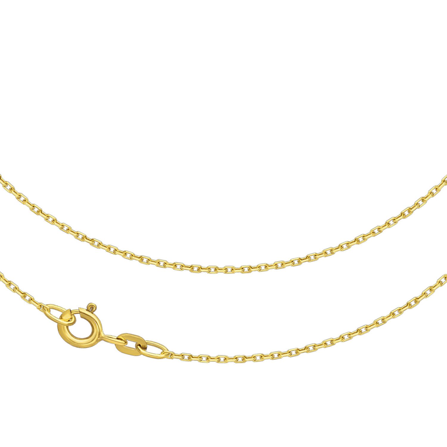 Goldkette JB Collier Ankerkette Diamantiert 375 Gelbgold 9 Kt 1,3 mm 34 - 50 cm